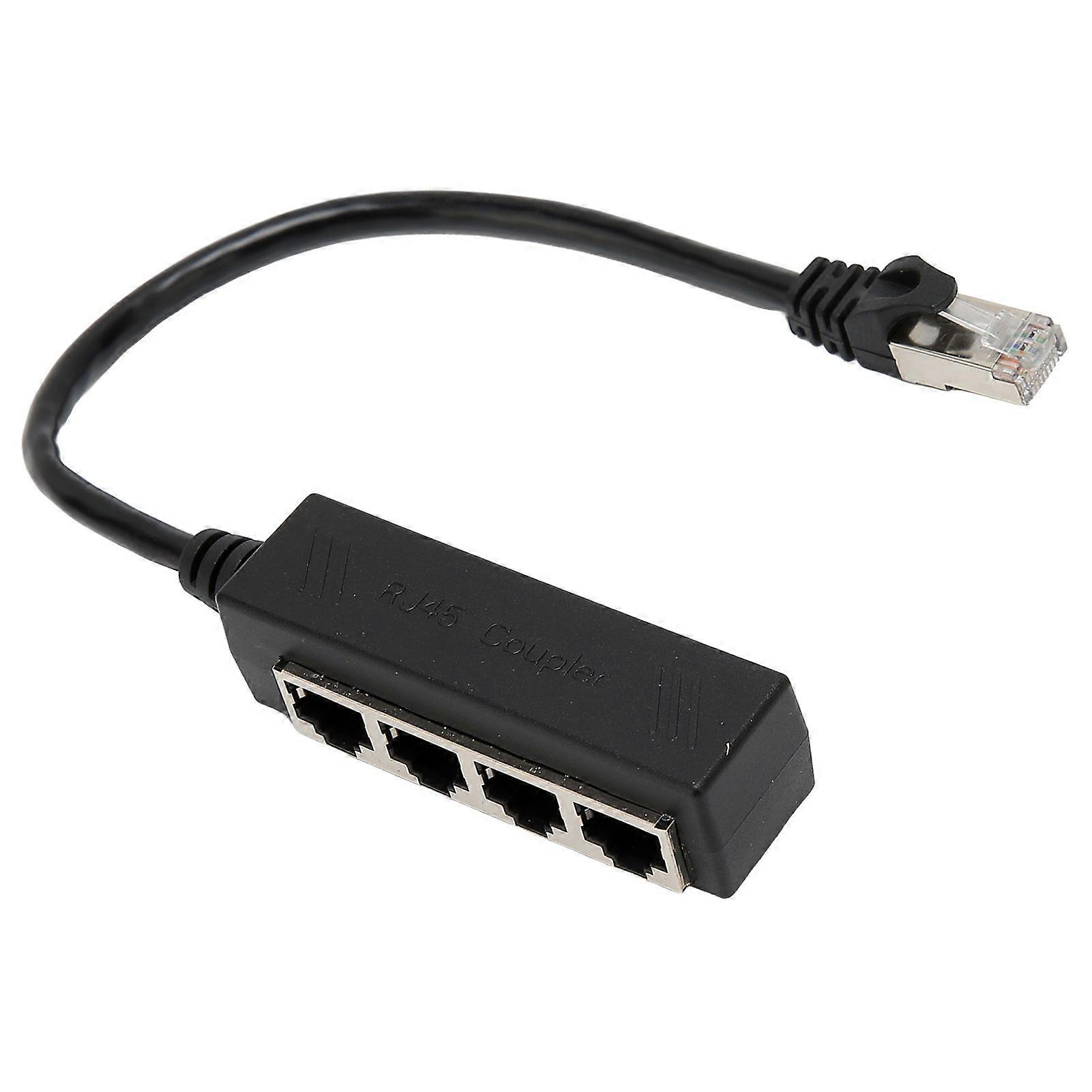 RJ45 Ethernet-Splitter-Kabel Ein-Punkt-Vier-Ethernet-Kabel-Splitter ABS-Leiterplatte RJ45-Splitter-Adapter für Laptop