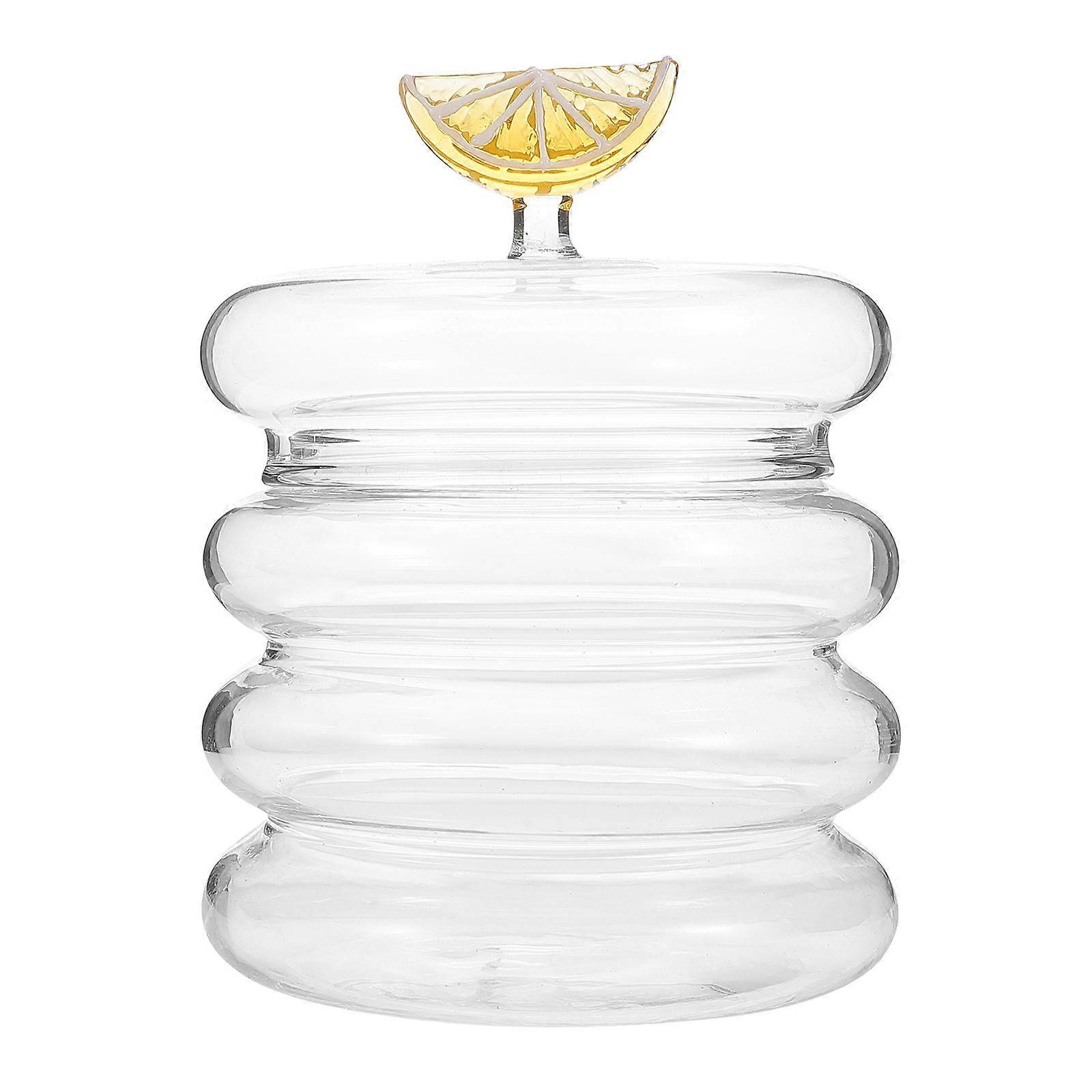 2Pcs Glass Candy Jar with Lid for Storage Use Transparent Glass Canister