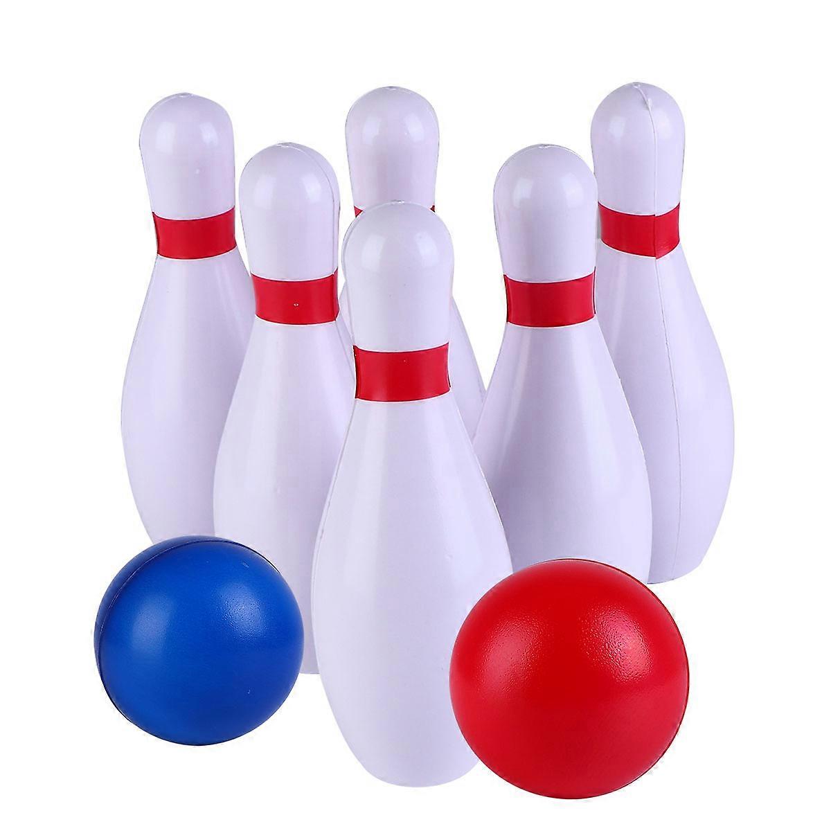 Children's Bowling Set Round Bowling Ball Kit Indoor Outdoor Sports Pu White for 1 Set