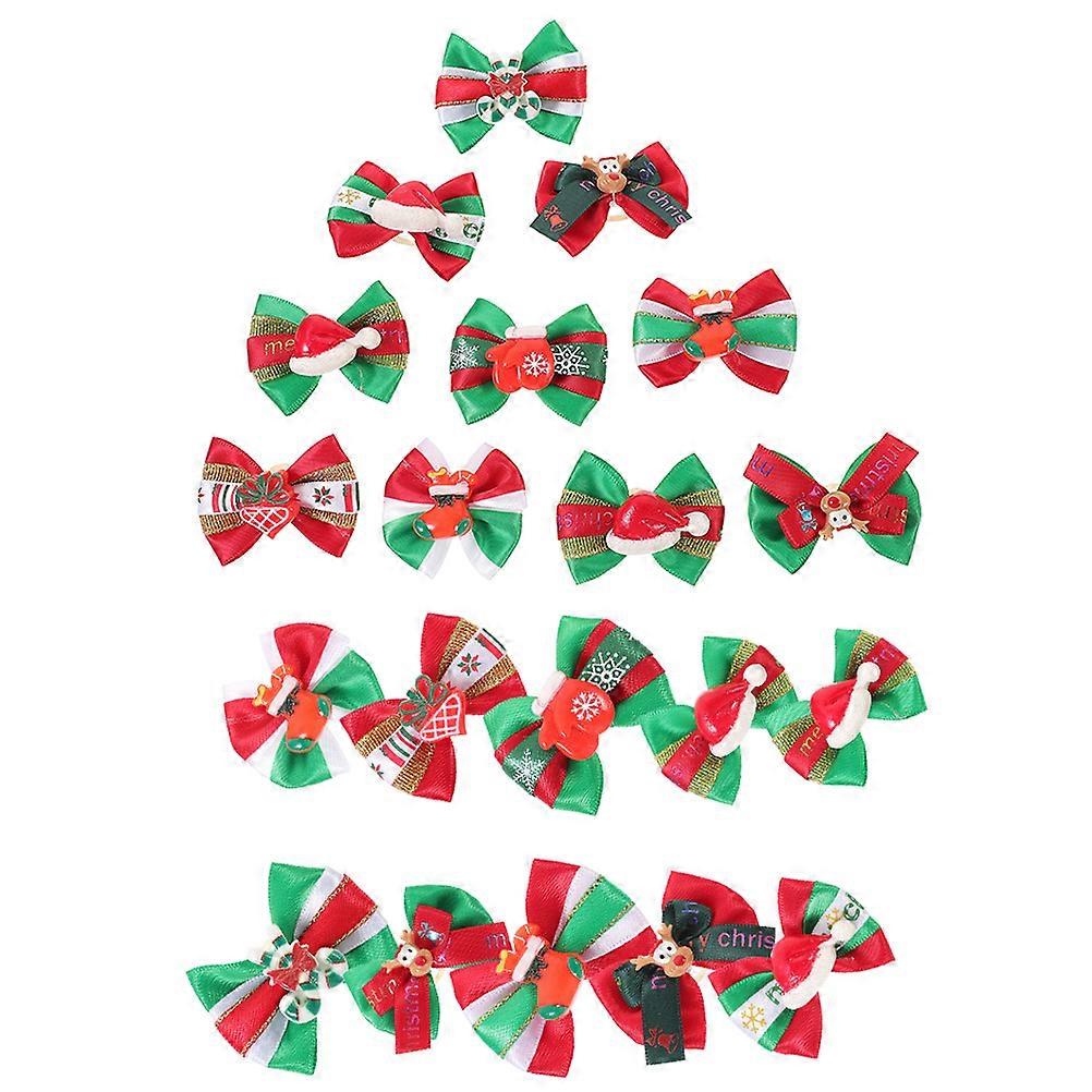 Pet Bow Tie Bow Shape Special Occasions Assorted Color Polyester Photo Prop 20Pcs