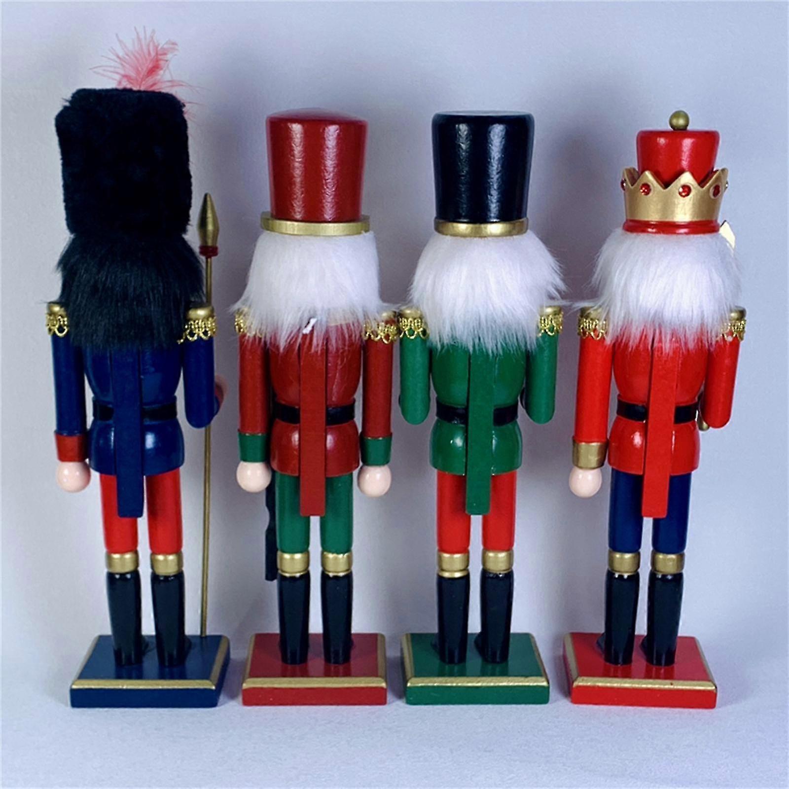 30cm Nutcracker Soldier Figurine Christmas Ornament for Bedroom Bookshelf Green