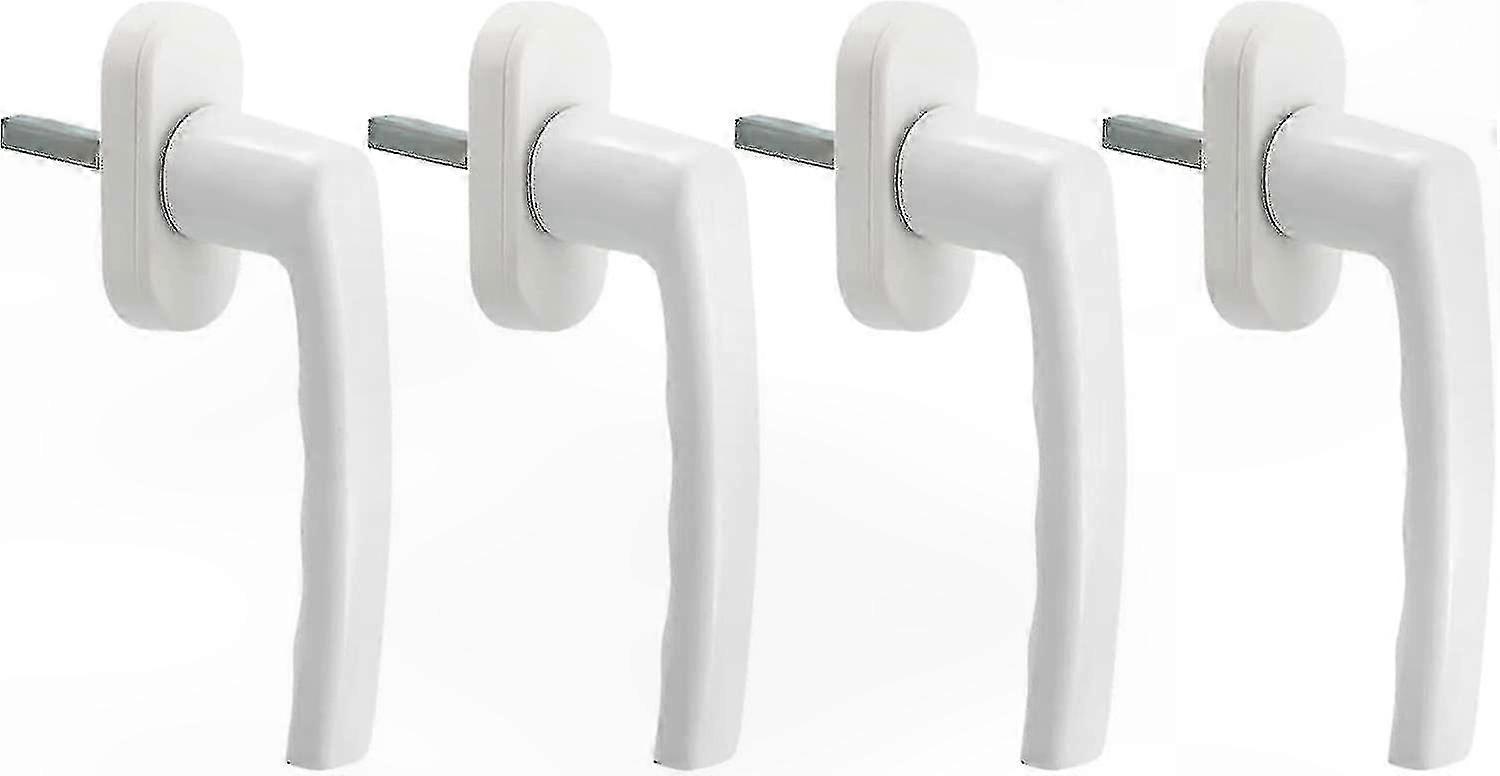 White Window Handle, 4-Pack Universal Aluminum Left-Hand Fit Window Handle