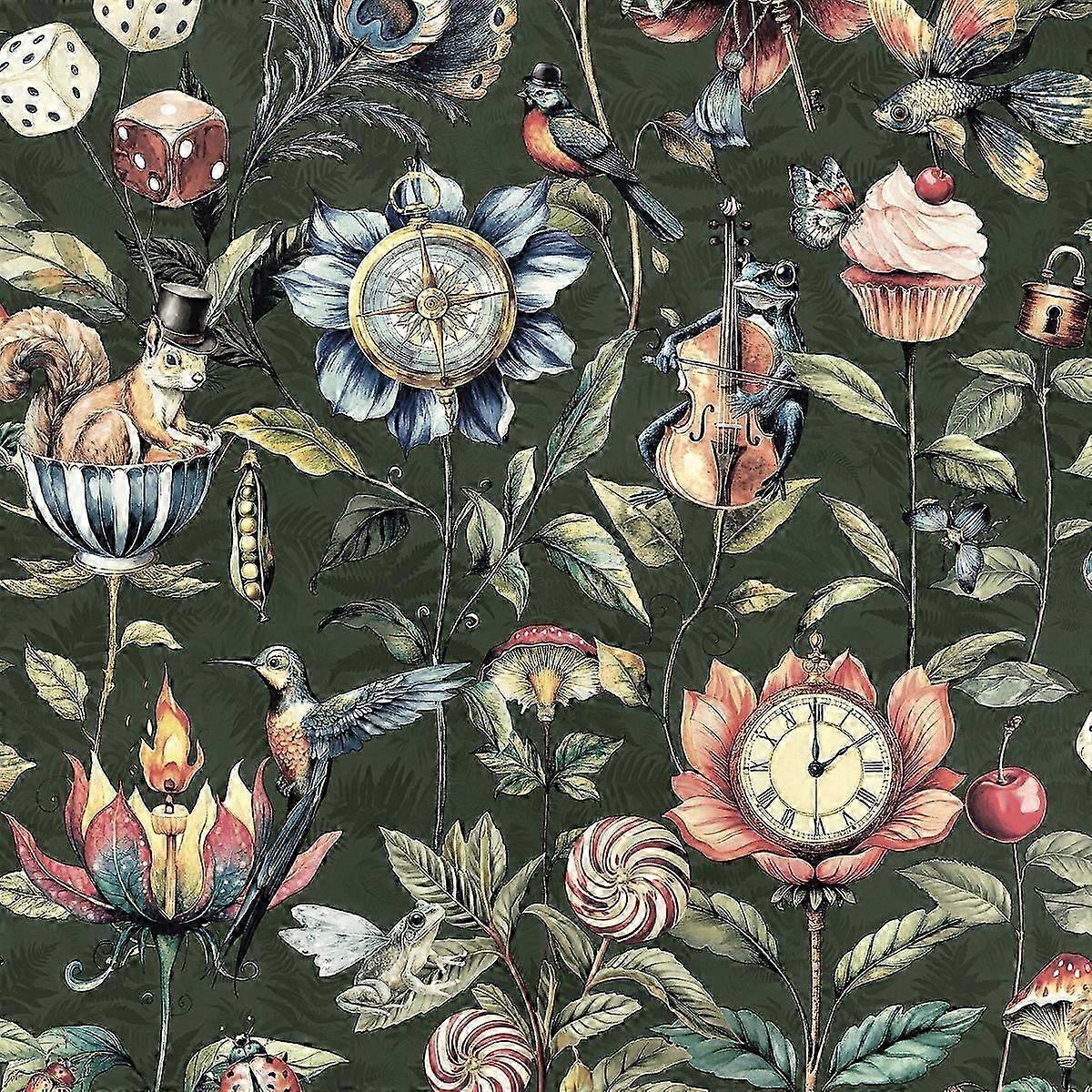 Wallpaper Featuring Curious Creatures Design for Home Decor