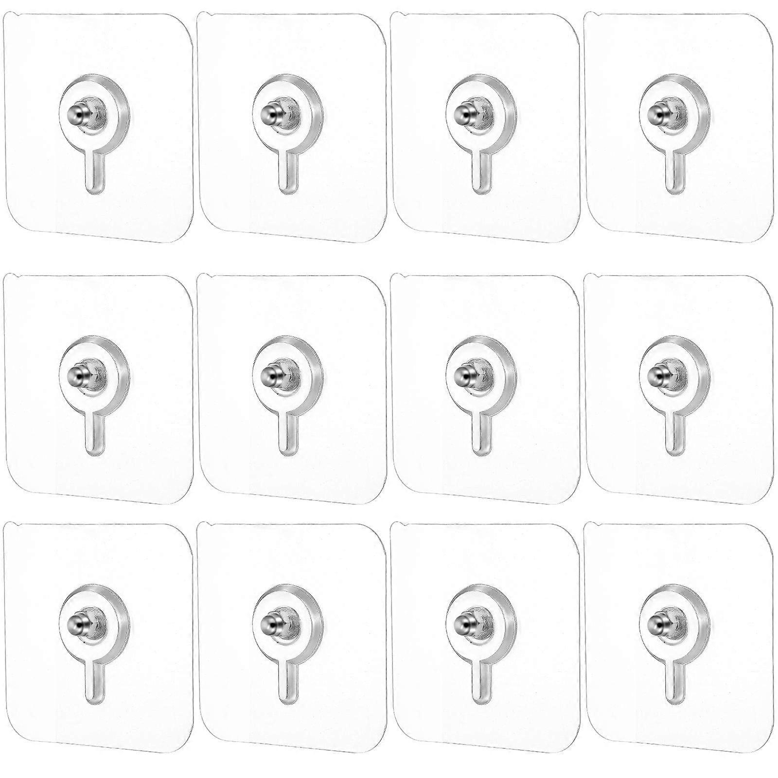 Wall Hooks Screw Type for Hanging 24Pcs Heavy Duty Adhesive Hooks No Drilling