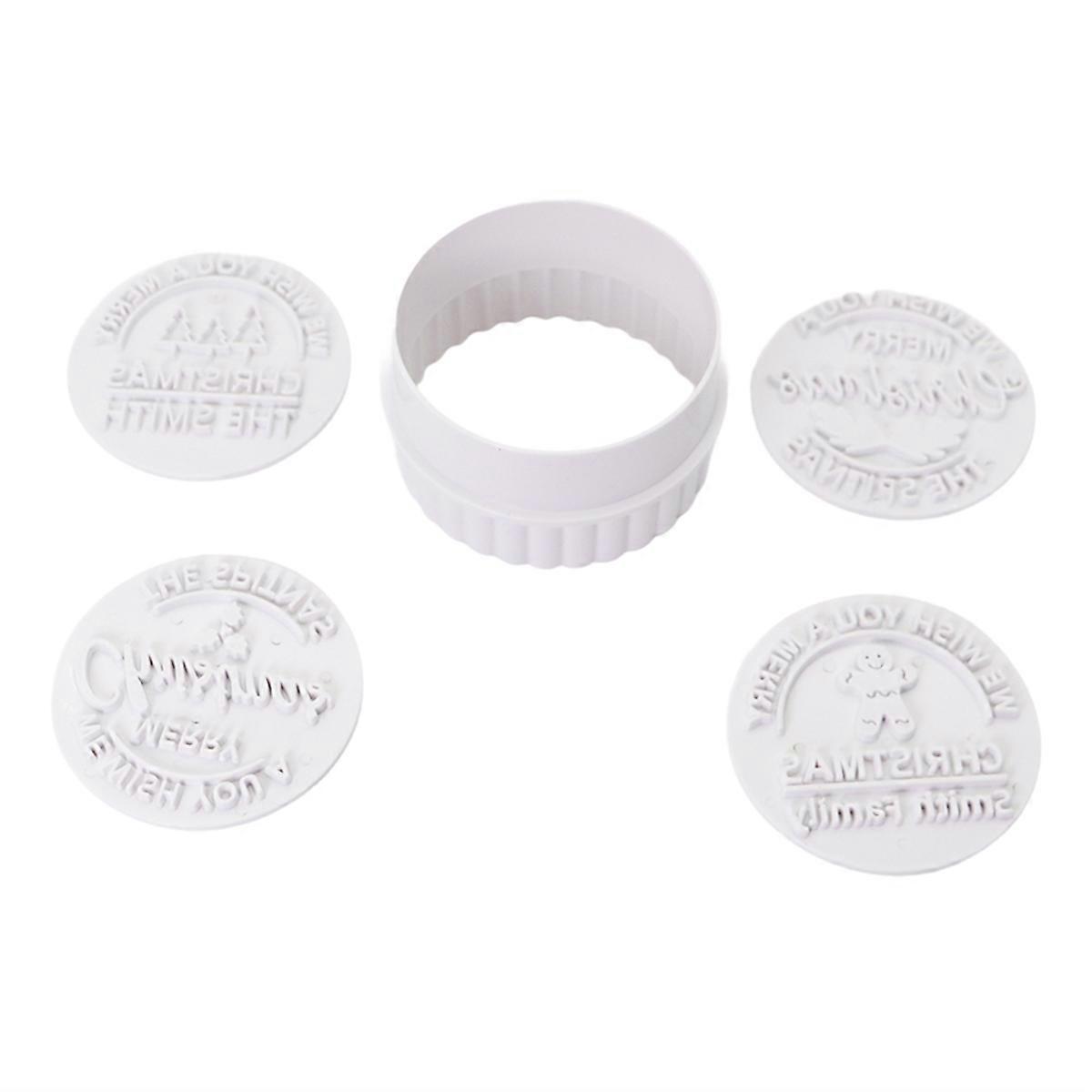 4 Piece Christmas Cookie Stamp with Cutter
