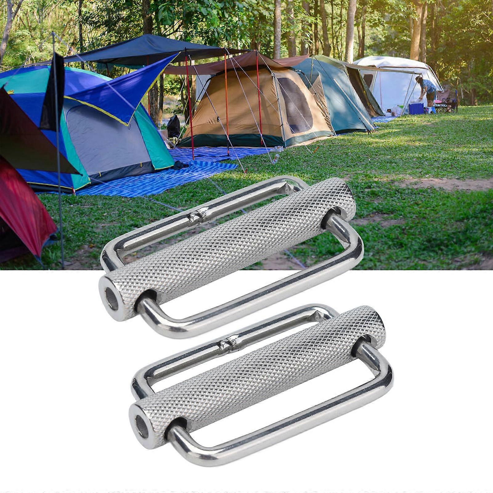 2Pcs Slide Buckle 316 Stainless Steel Rectangle Adjustable Knurled Roller Belt B