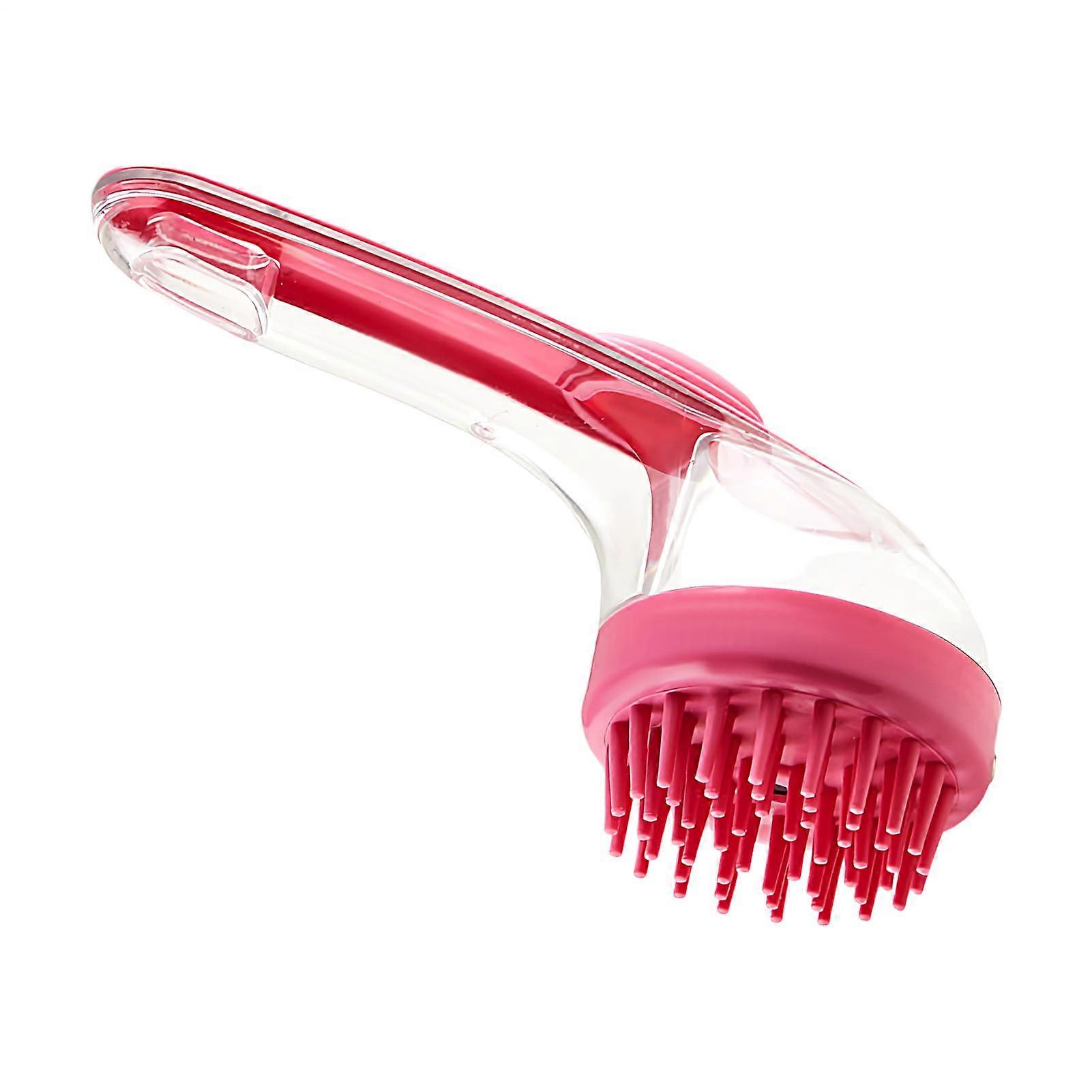 Pet Bath Brush With Shampoo Dispenser And Silicone Bristle Grooming Tool For Cats Dogs Puppies Kittens Small Animals Red