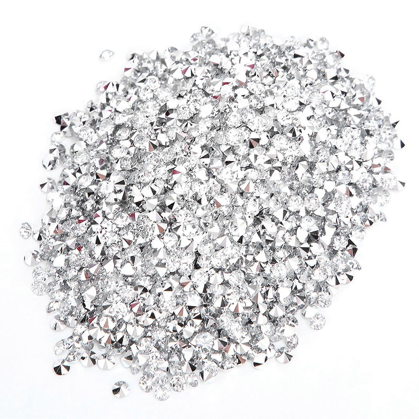 Diamond with Silver Plate Bottom Pointed Decoration Diamond 3mm(White with Silver Bottom)