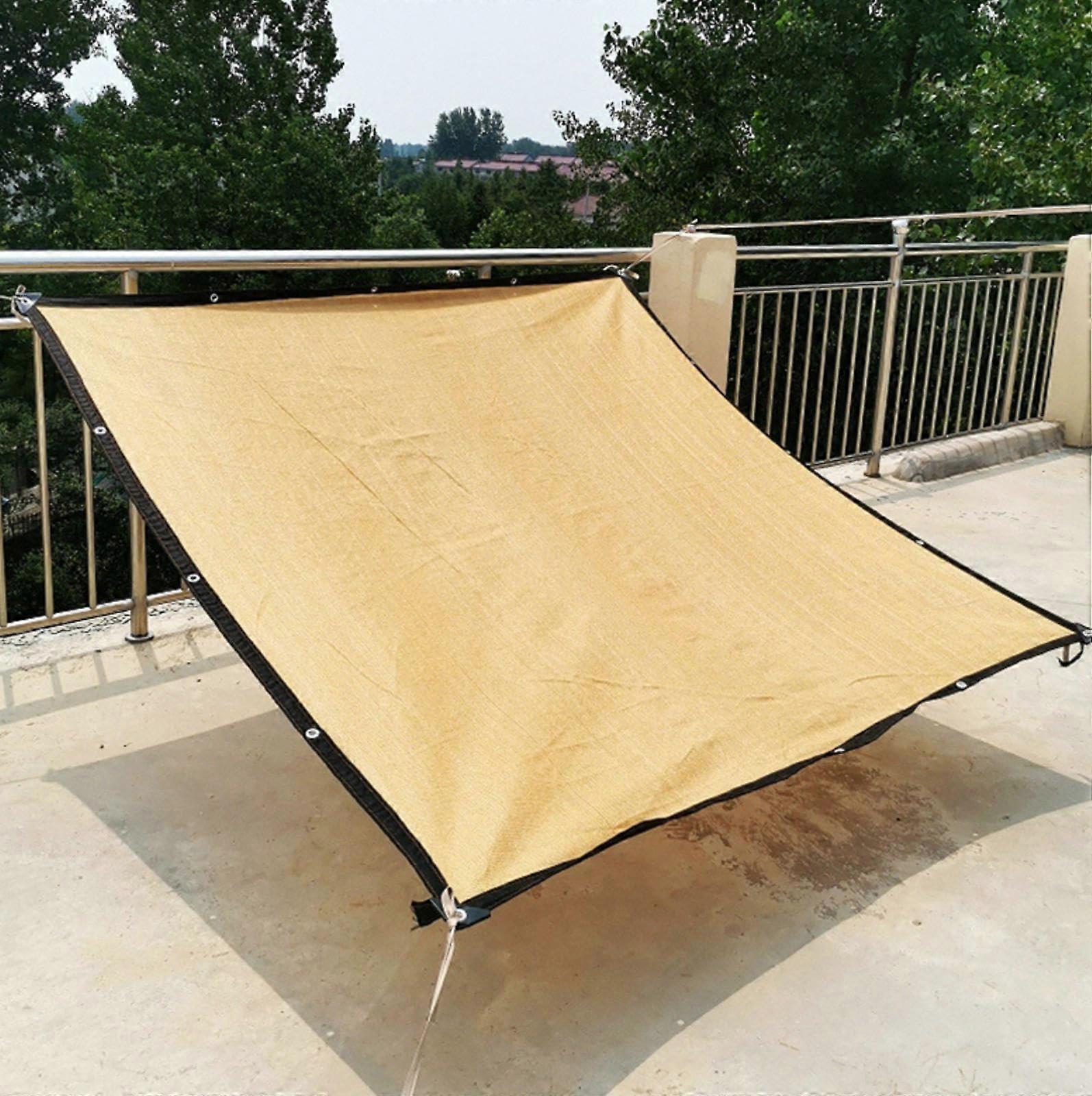 Breathable Shade Sail Canopy 5x8m UV Protection Beige Mesh Sunshade for Garden Patio Balcony and Privacy Fence
