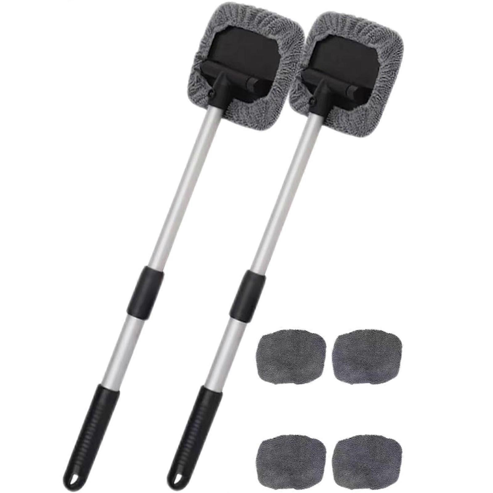 Windshield Window Cleaner Tool, MagneticWindshield Cleaner, Car Cleaning Window Tool, Extendable Handle and Spray Bottle for Auto Glass Wiper Car