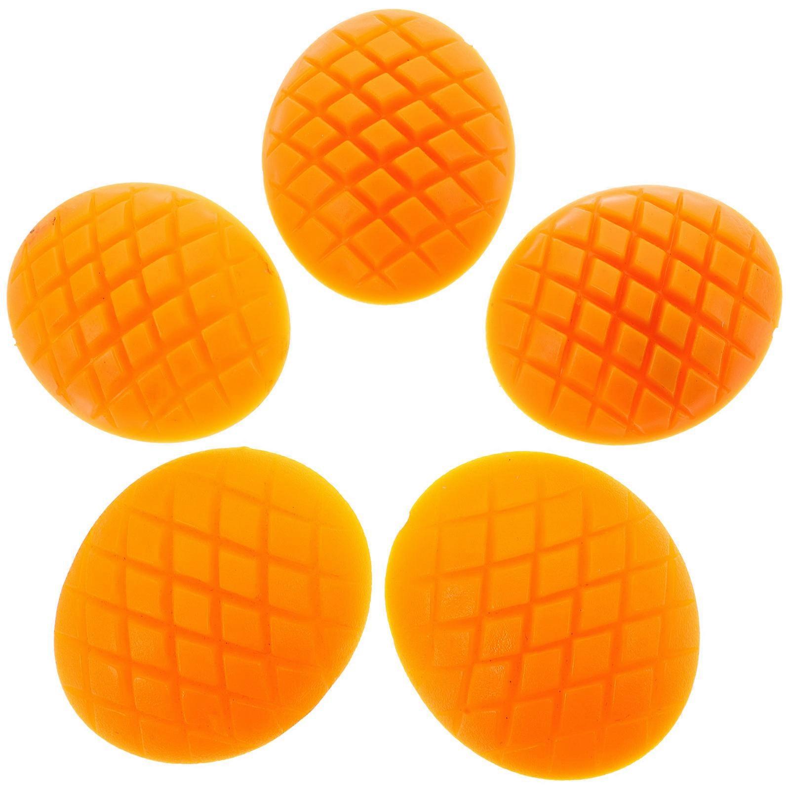 Vivid Mango Slice Ornaments PVC Artificial Mango Slice for 5Pcs Set