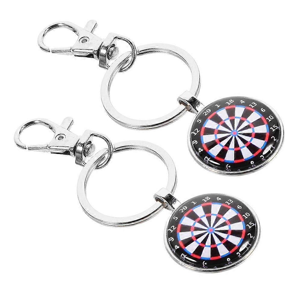 Dartboard Keyrings Metal Dartboard Target Keyrings for Decoration 6Pcs
