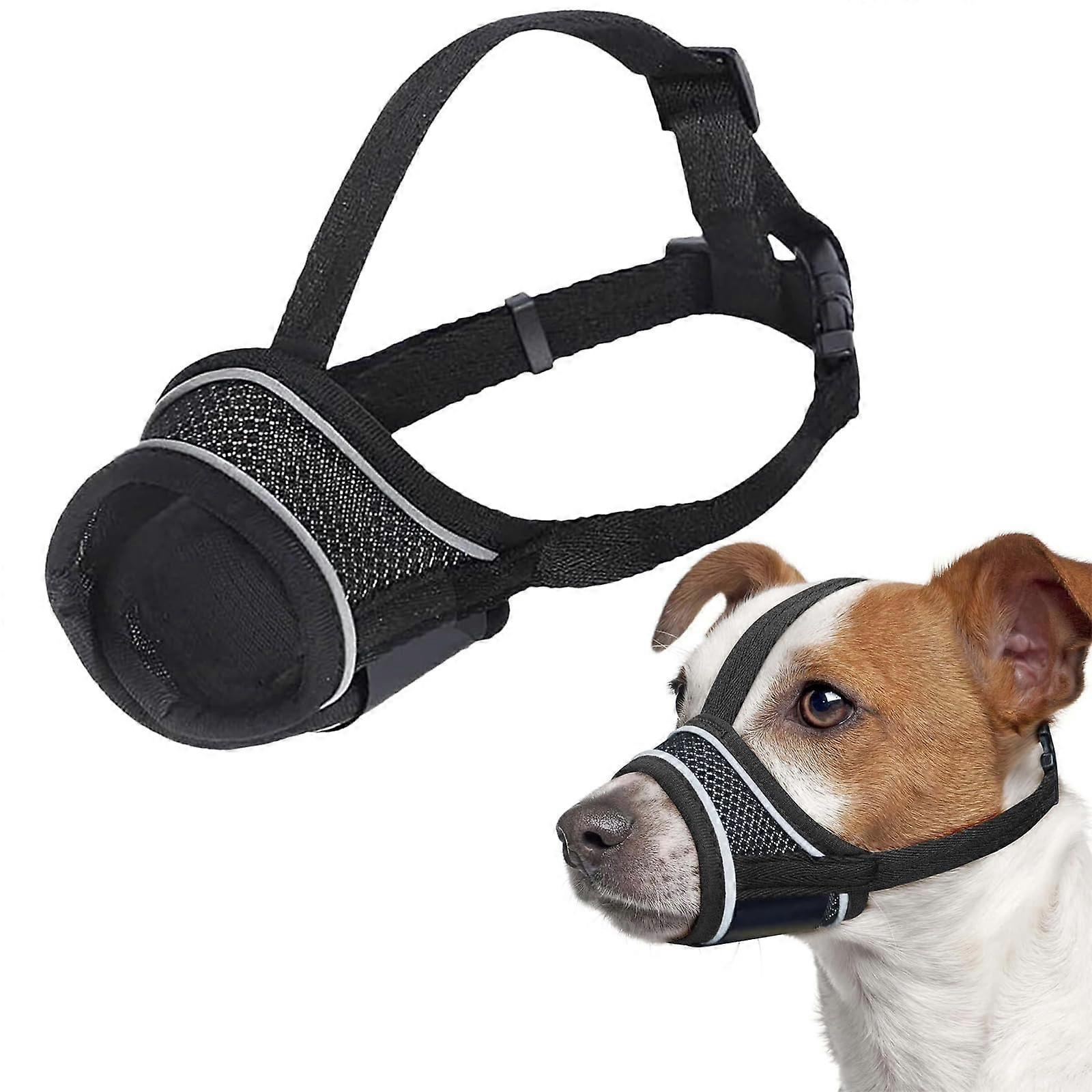 Dog Muzzle For Small Dog, Adjustable Breathable Muzzle With Reflective Strap, Prevents Biting Barking Licking Chewing