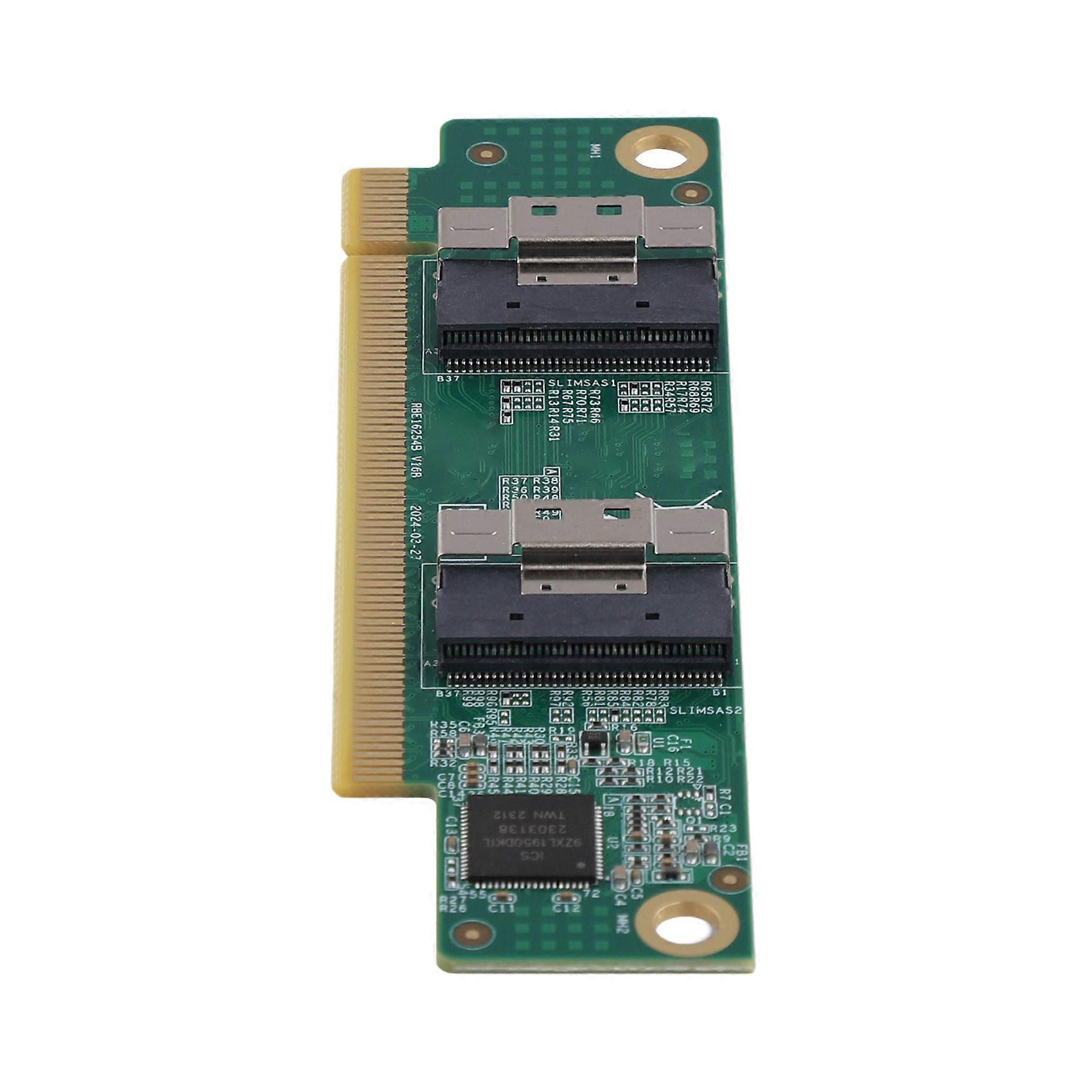 SFF-8654 to PCIe X16 Converters Supports SFF-8654 to PCIe Interfaces Convert Card Adapters for 1U Server