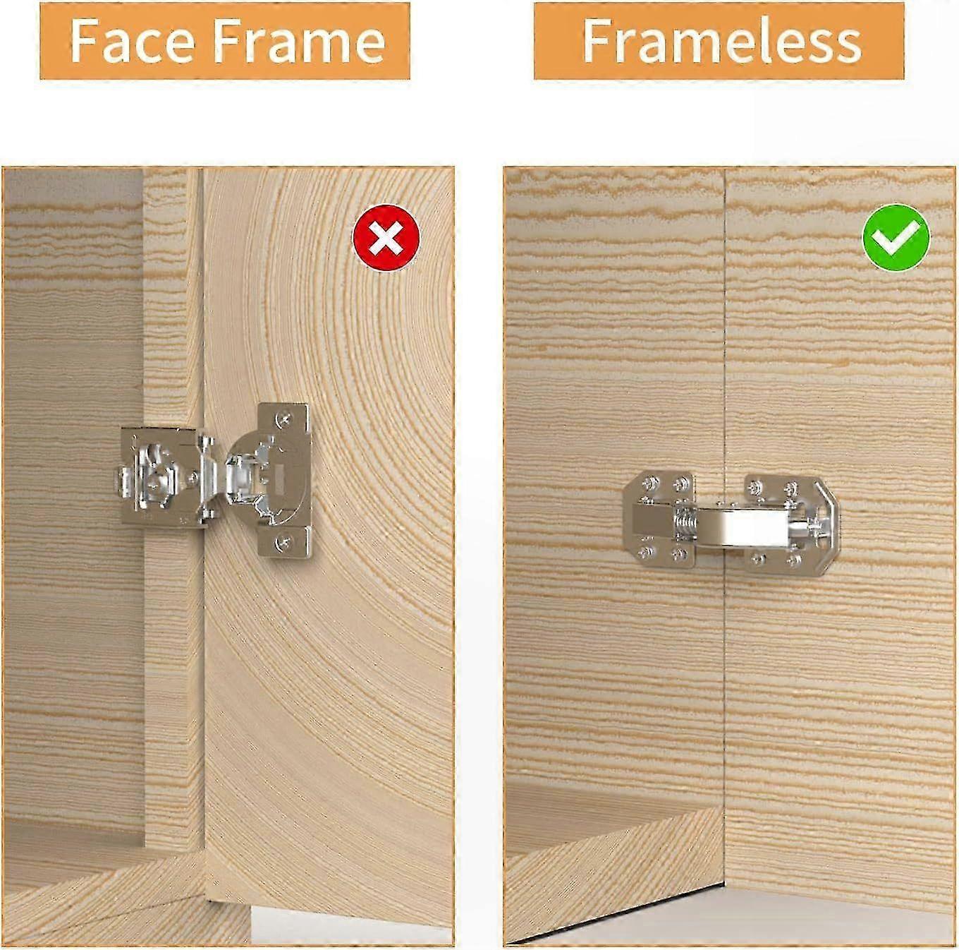 4-Pack 90-Degree Soft-Close Spring Hinges, Easy Surface Mount Installation