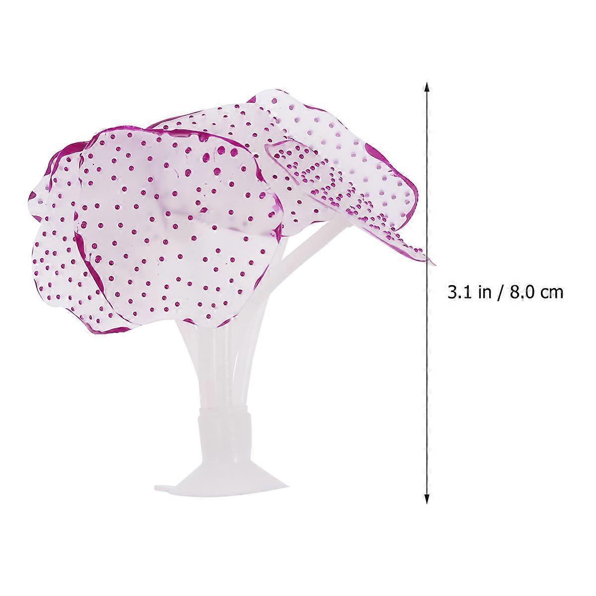 Artificial Aquarium Plants 2Pcs Decoration For Terrarium Setup 10 X 9 X 9 Cm Purple Silicone Simulation Jellyfish Realistic