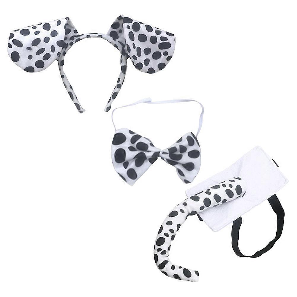 Cute Dog Costume Set With Bowtie And Headband Ideal For Cosplay Occasions Featuring Assorted Color 1 Set