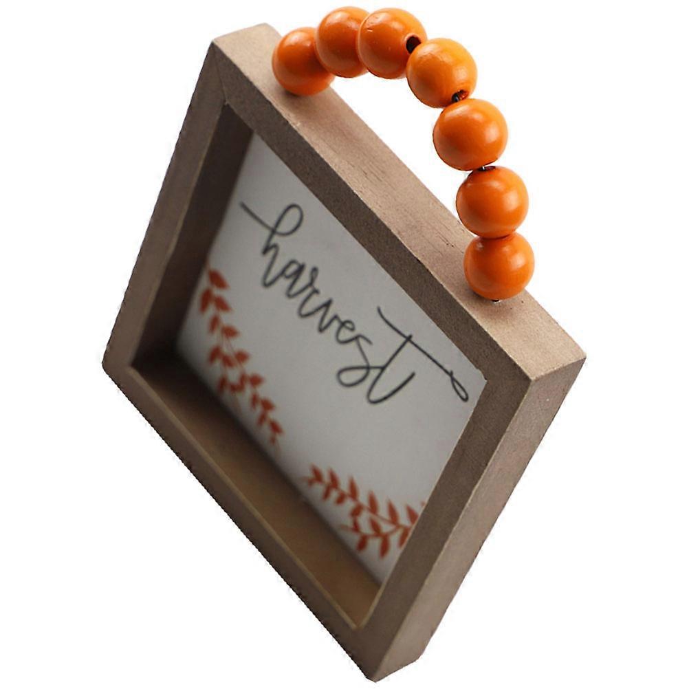 Thanksgiving Doorplate Wood Bead String Fall Decoration Hanging 3Pcs Set