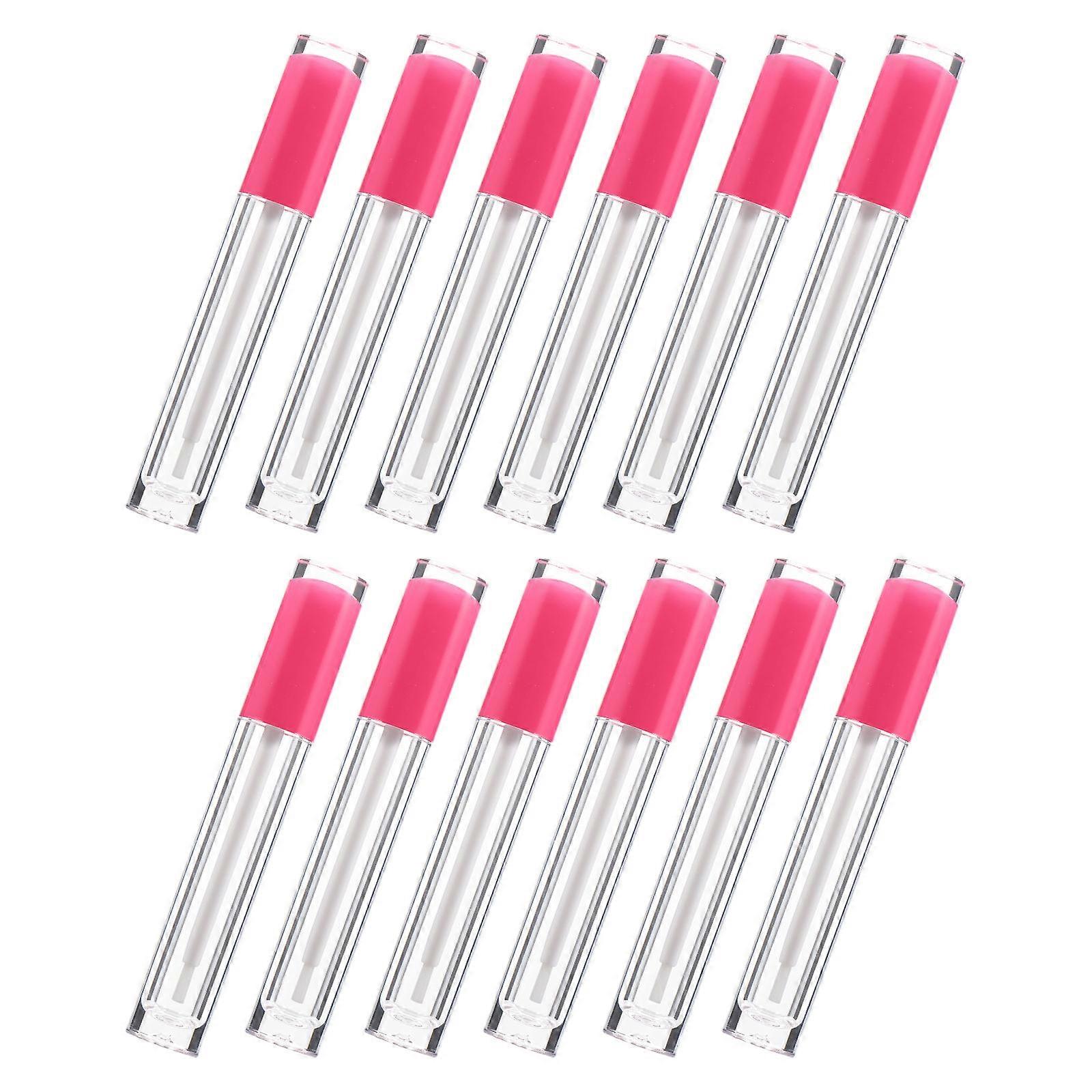 Lip Gloss Container Empty for Storage 12Pcs Rosy Plastic Lip Gloss Bottles