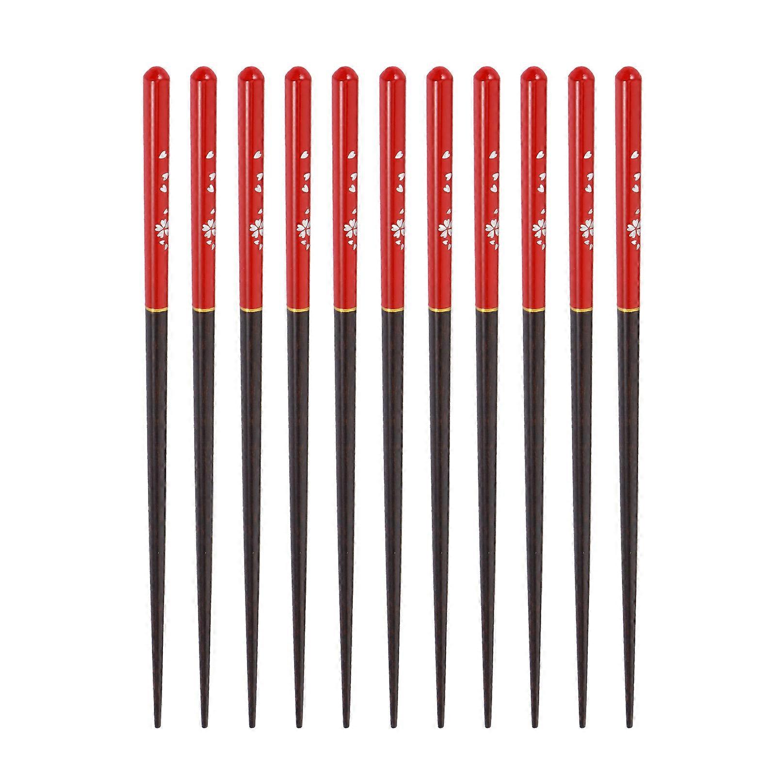 Japanese Style Wooden Chopsticks For Home Use 23.5cm Long And Thin 6 Pairs Eating Tools