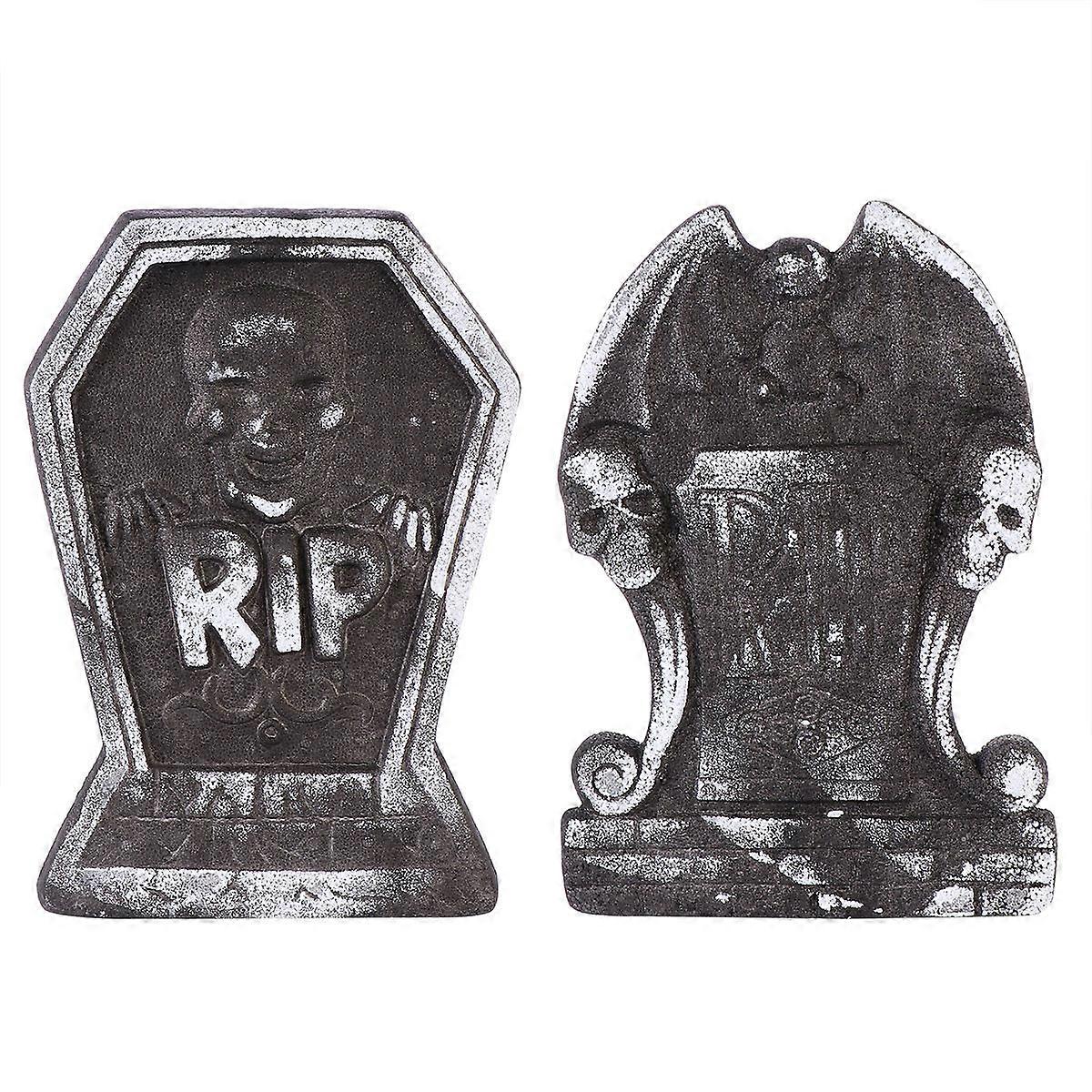 Rip Tombstone Halloween Prop for Haunted House 4Pcs Assorted Colors