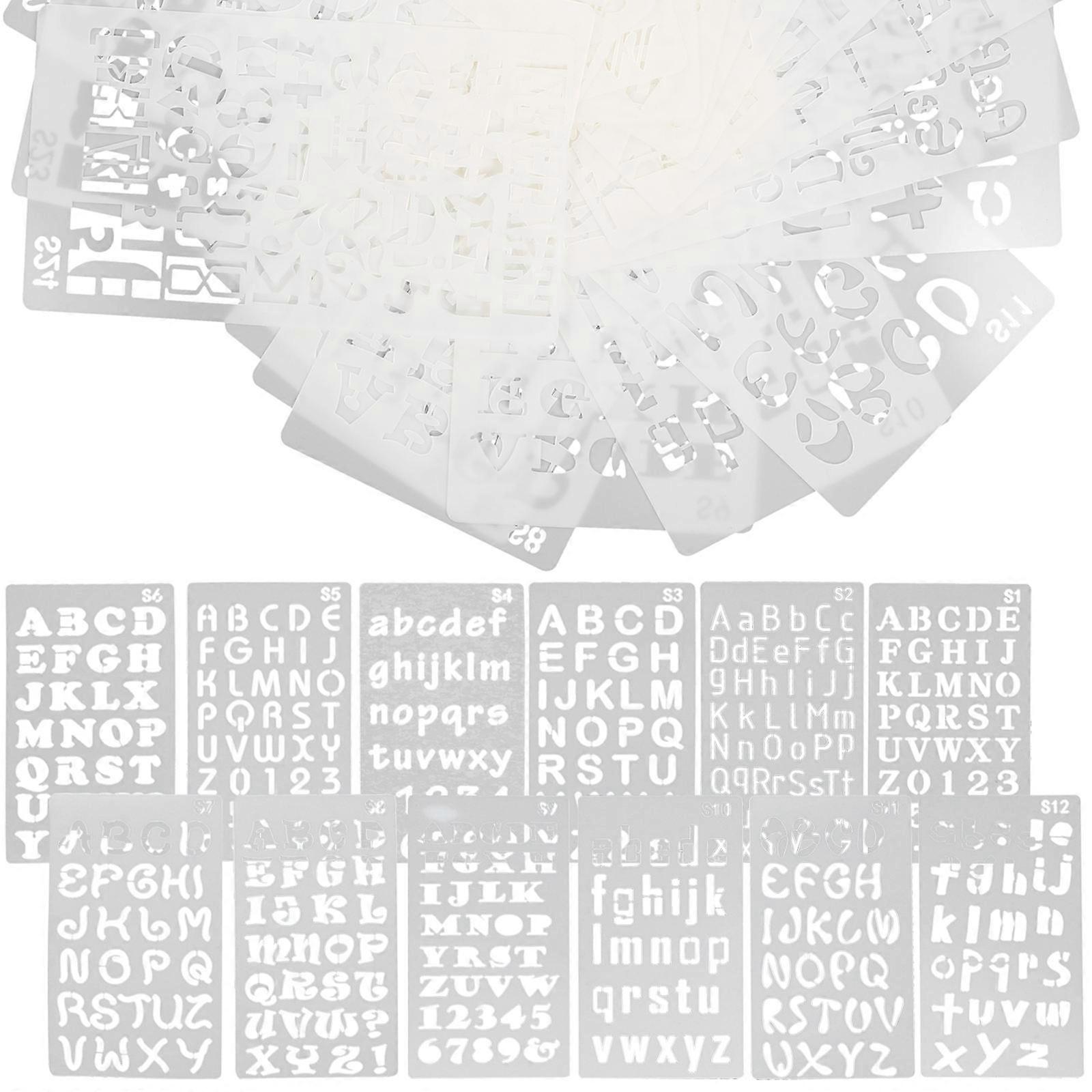 Letter Stencils English Alphabet Stencils for DIY 48Pcs Scrapbook Templates
