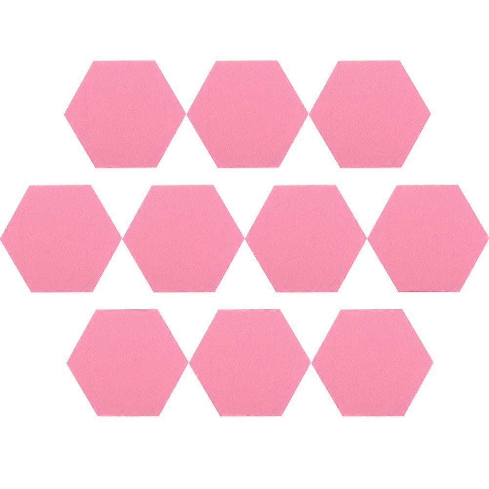 Hexagon 10Pcs Memo Boards Announcement Bulletin Boards Key Keeper for Home Office Pink Felt
