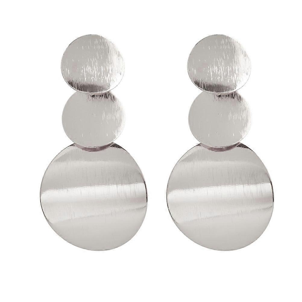 Eardrop Geometric Drop Earrings for Decor 3Pairs Silver Tone