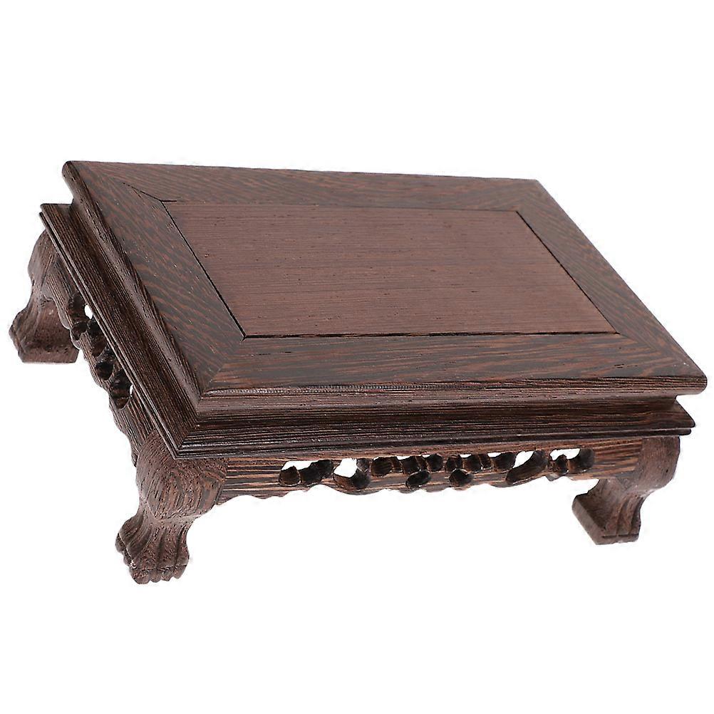 Wood Flower Pot Base Multi-Use Display Stand with 4Pcs for Home