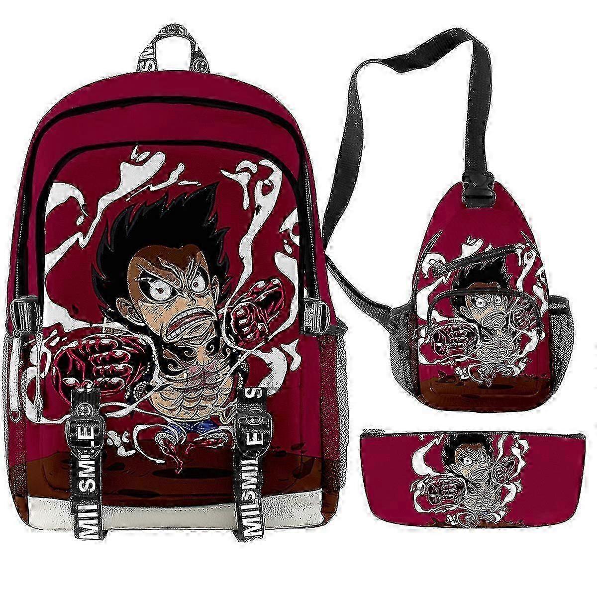 3pcs/Set Cartoon School Backpack with USB Charging Port, Shoulder Bag, and Pen Bag for Multiple Uses