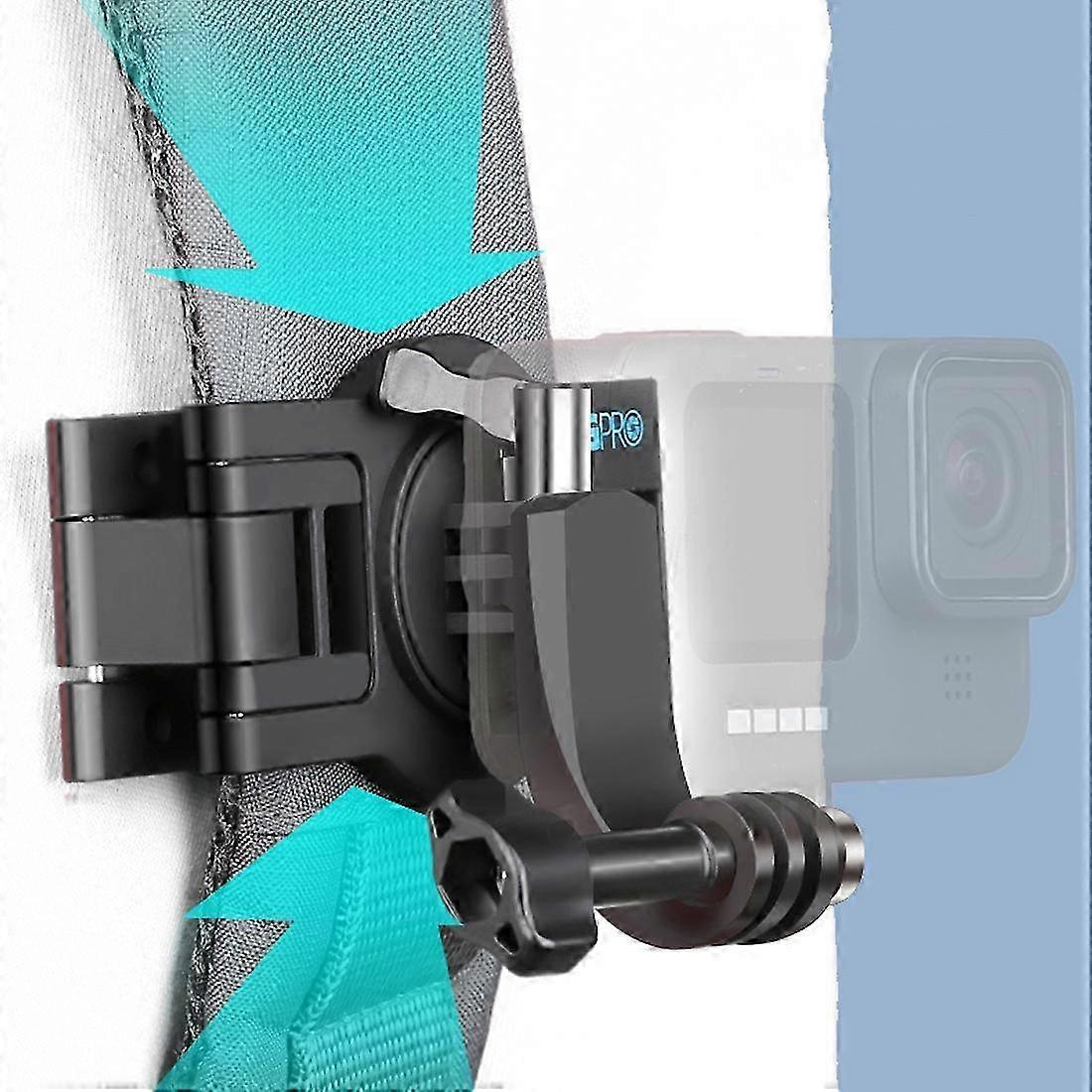 2025 RUIGPRO 360 Degree Rotating Quick Release Strap Mount Shoulder Backpack Mount for GoPro, Insta360, DJI and Other Action Cameras(Black)