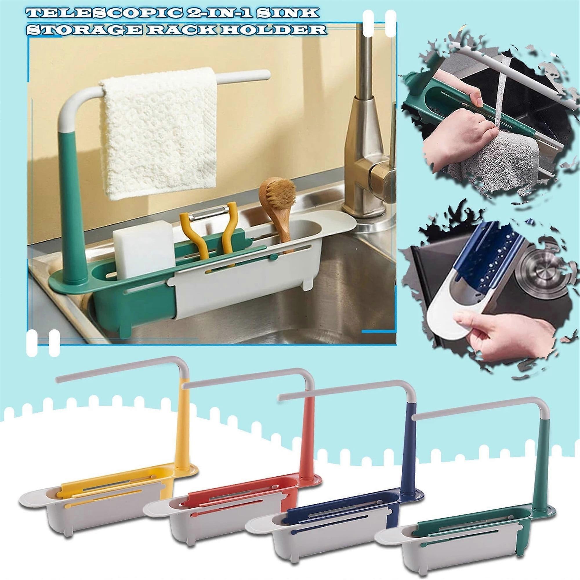Telescopic Sink Drain Rack Soap Sponge Holder Organizer