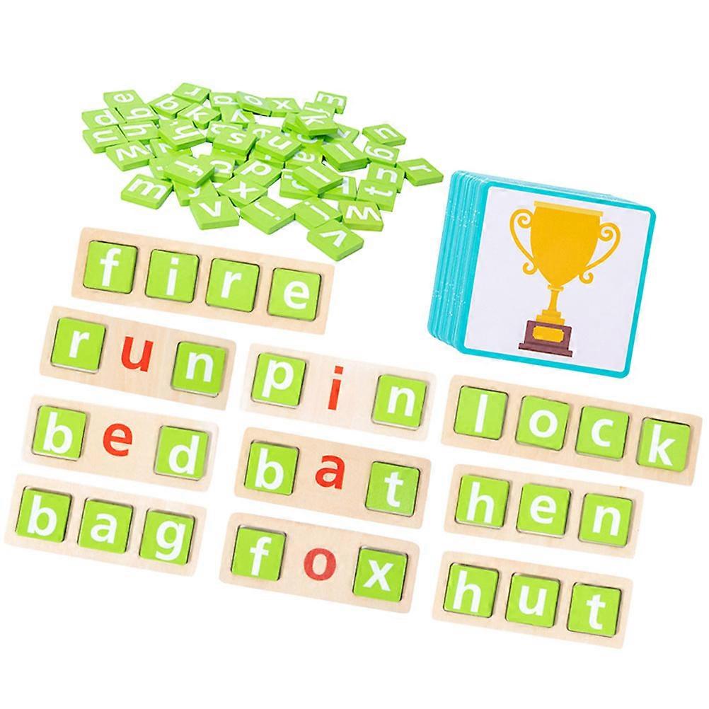 Children Education Toy Alphabet Spelling Game Wood Toy 3Sets Matching