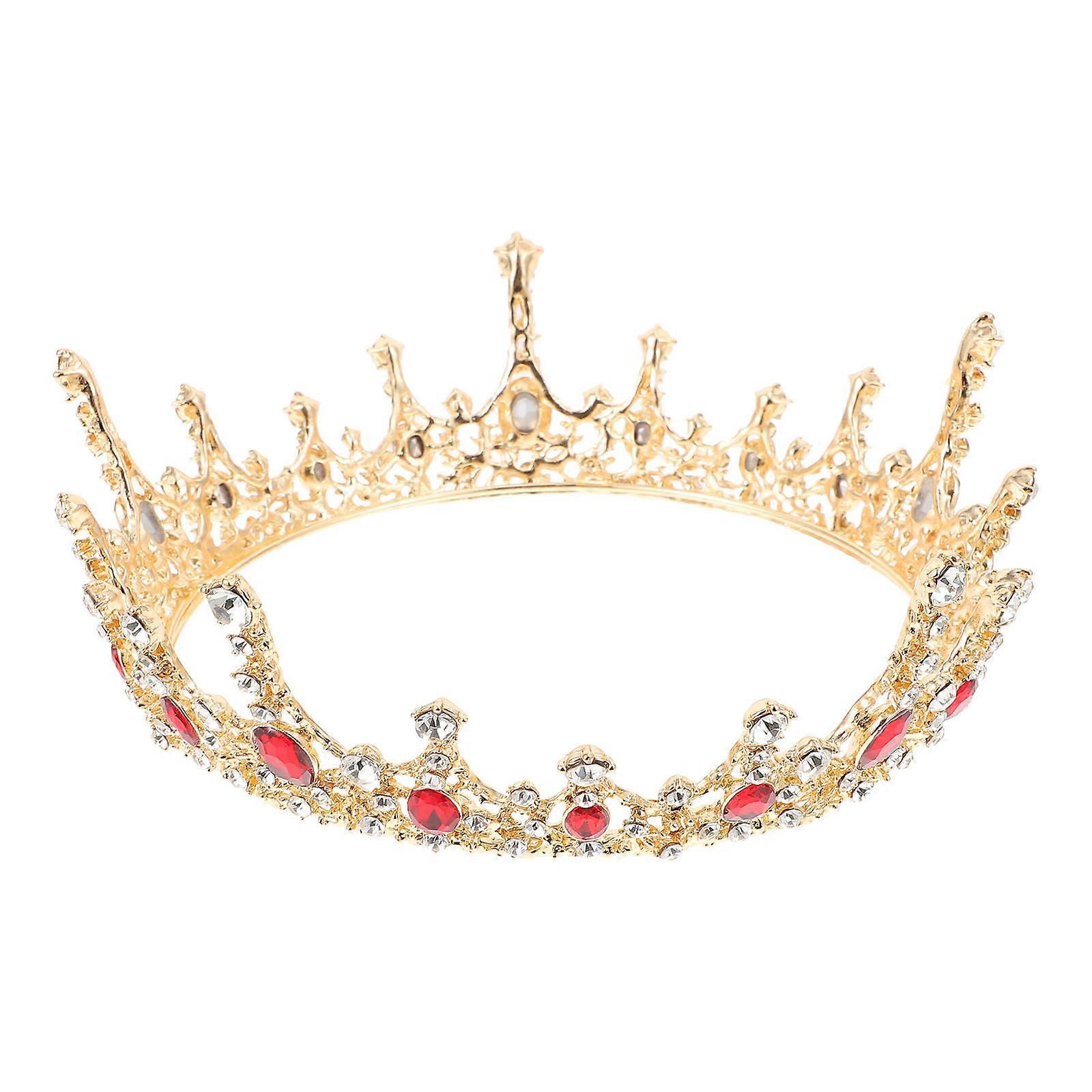 Decorative Wedding Crown for Bride with 6Pcs Baroque Round Style