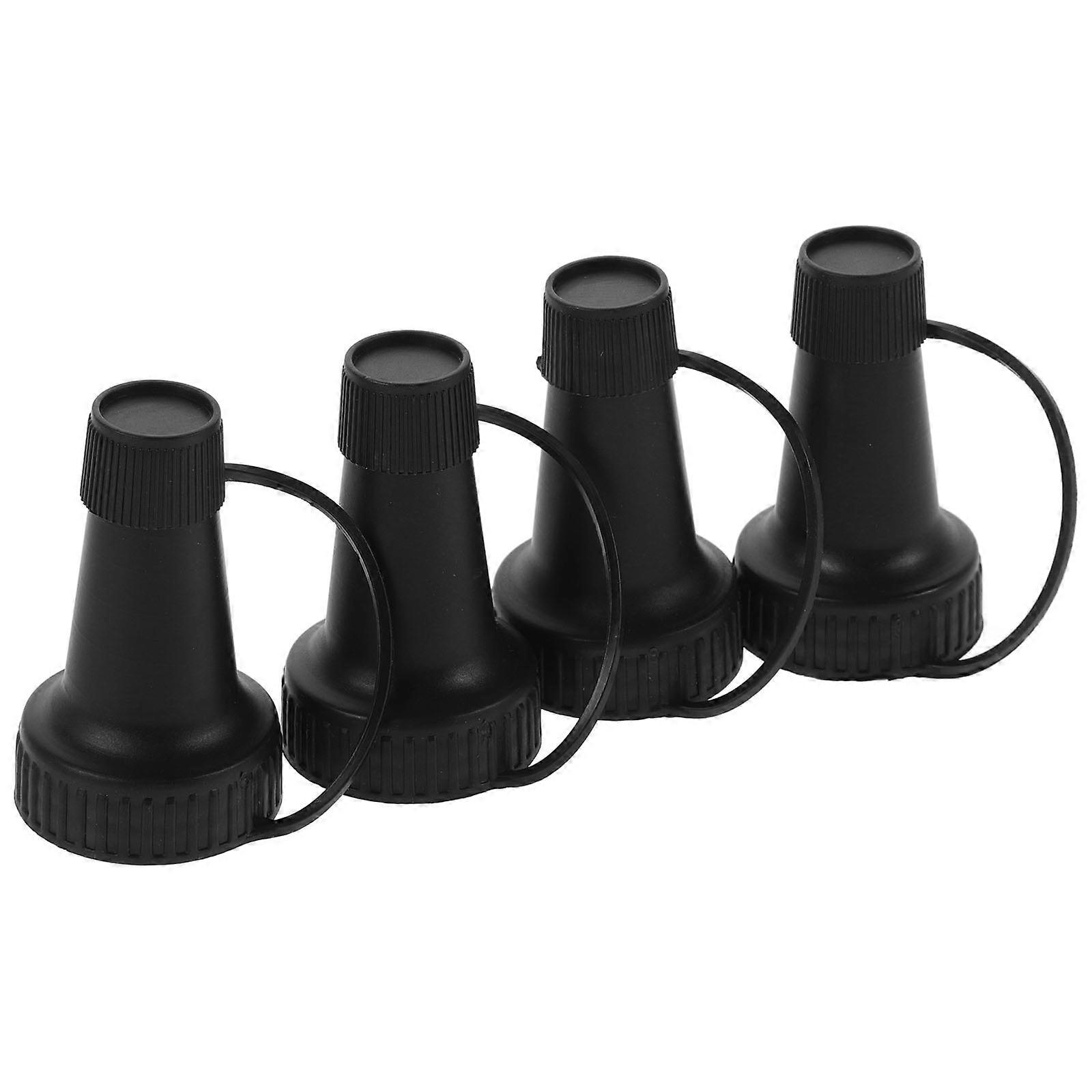 Black Plastic Pour Spout 4Pcs Bottles for Accurate Liquid Dispensing in Shooting Games and Playtime