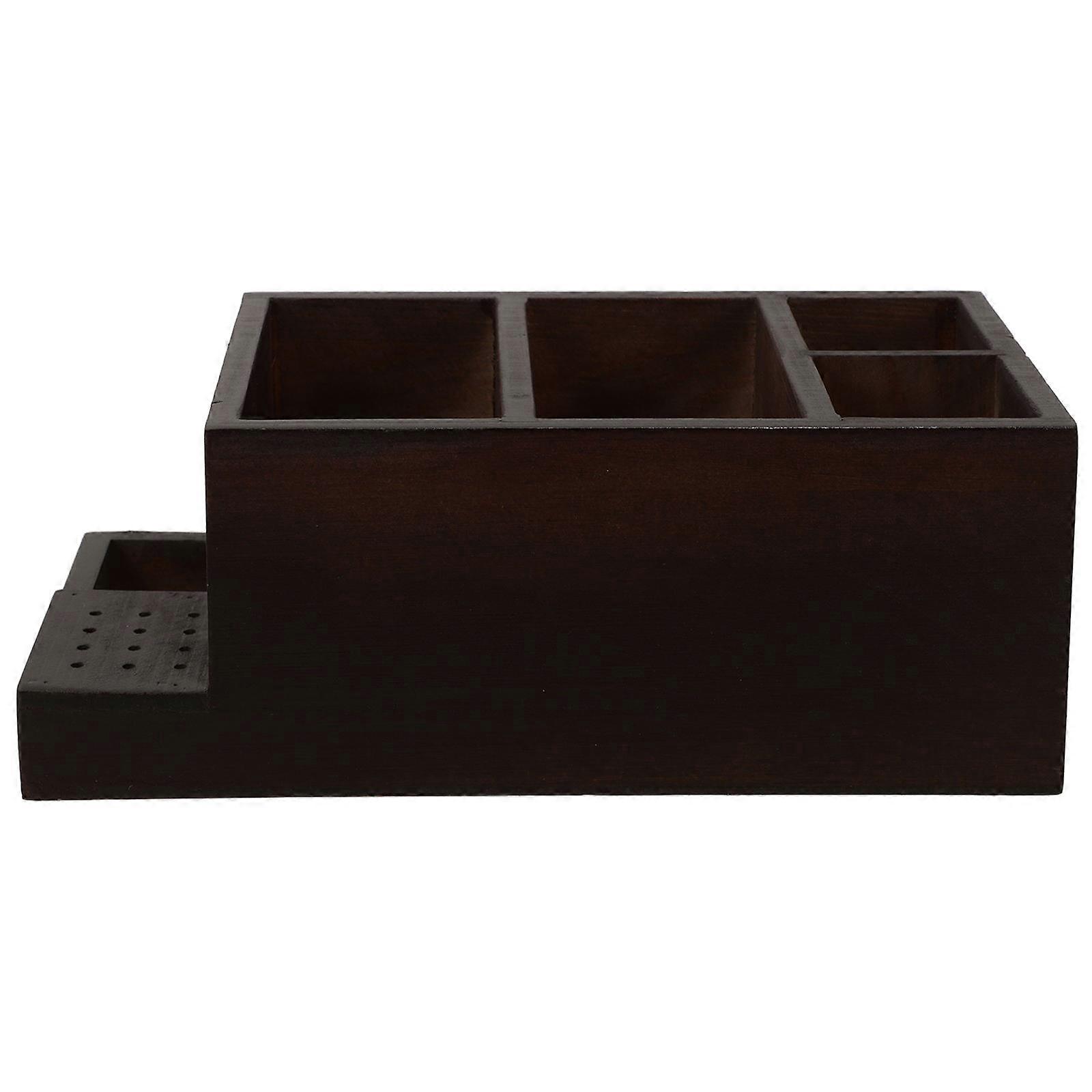 Rectangular Nail Drill Bits Display Case Designed For DIY Nail Art With Sturdy Wood Material 3Pcs