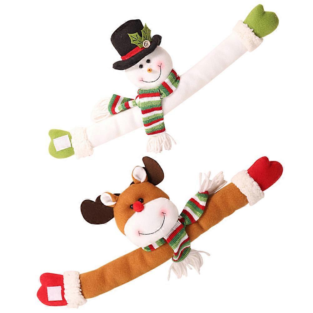 Christmas Curtain Tiebacks Snowman Elk Design for Curtains 4Pcs Set