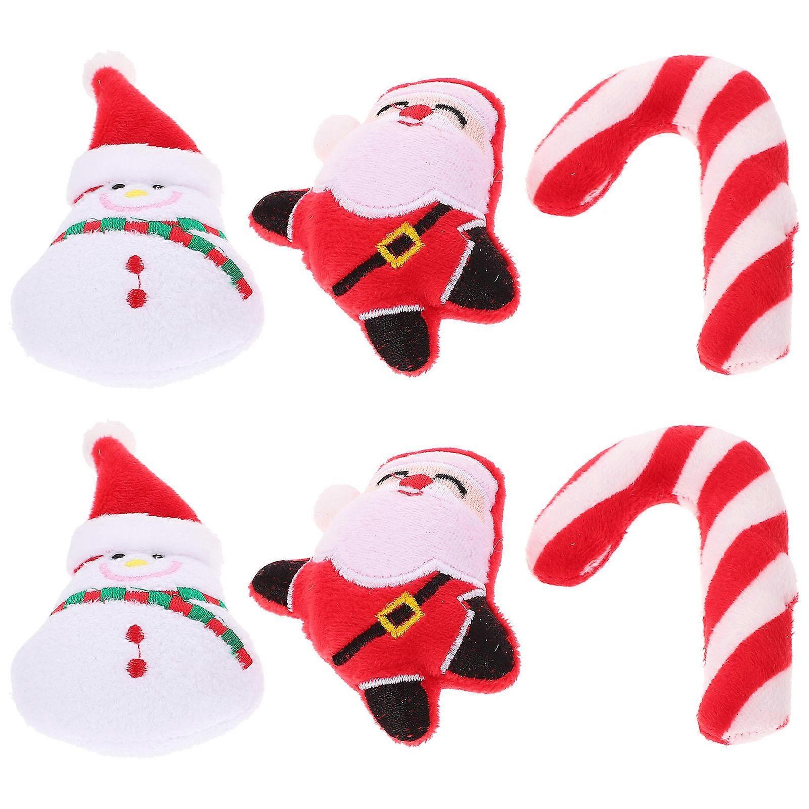 Red Plush Christmas Catnip Toy Cat Chew Toy for Pets 12Pcs Pack