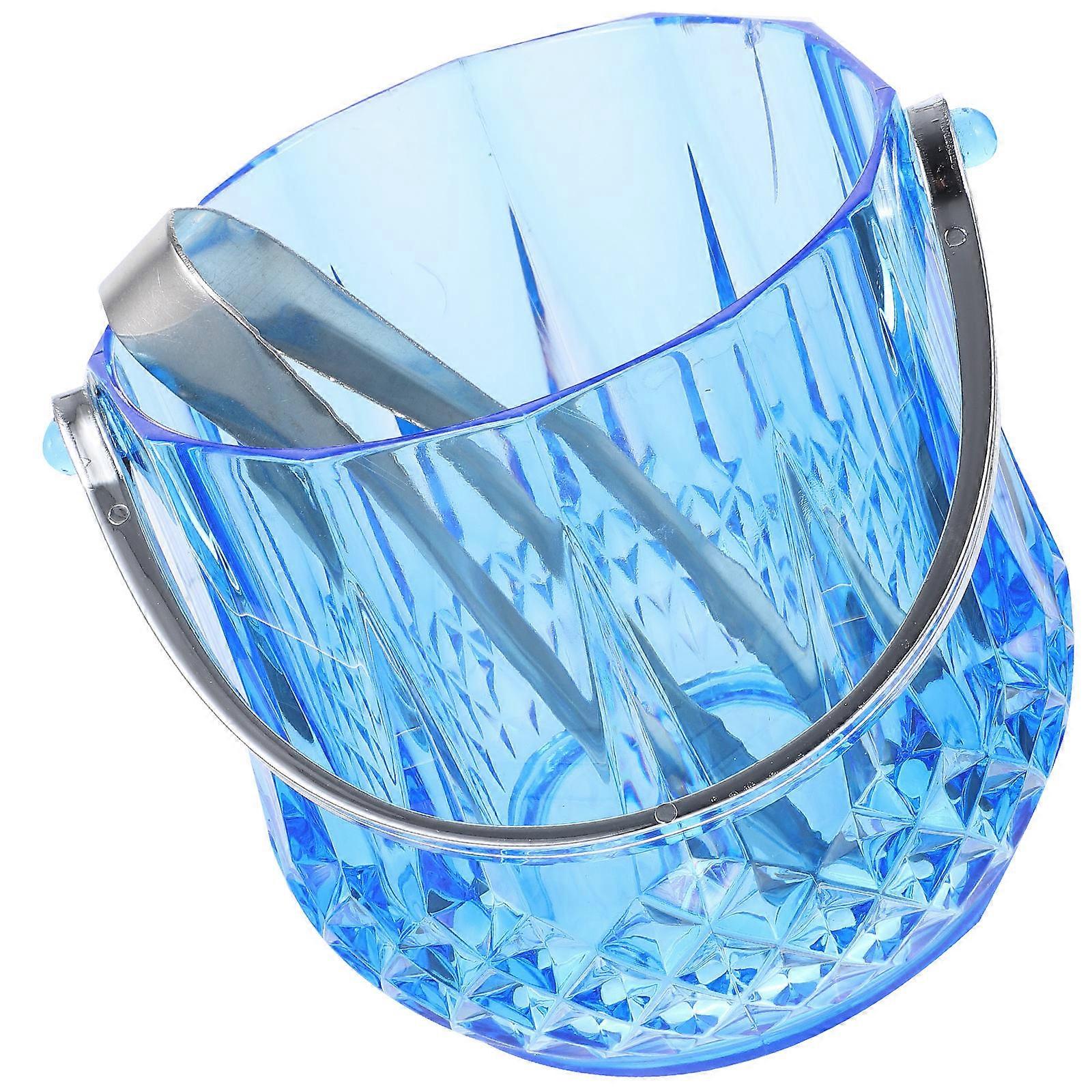 Decorative Ice Bucket For Parties And Home Use 12.5X12X9CM Sky-Blue Large Capacity With 5Pcs Ice Storage