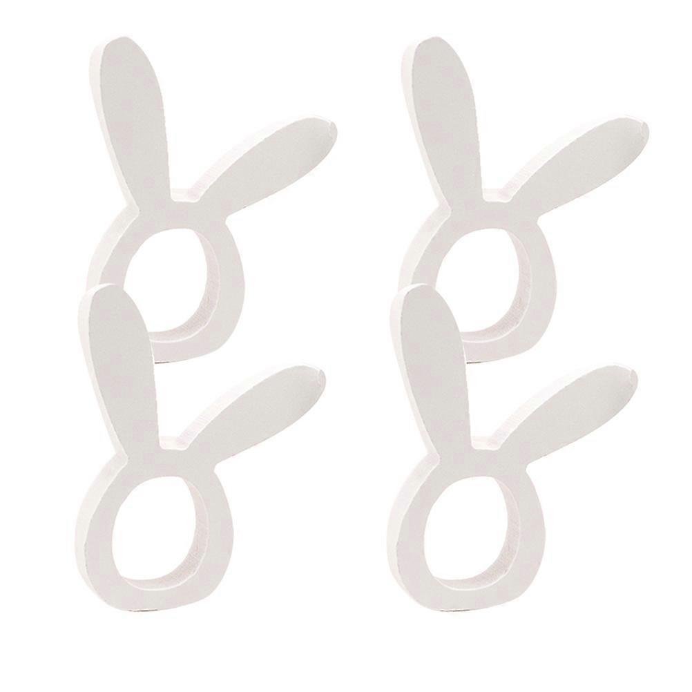 Rabbit Shape Wooden Napkin Holder For Home Party Use Featuring 4Pcs Table Decor In White Color