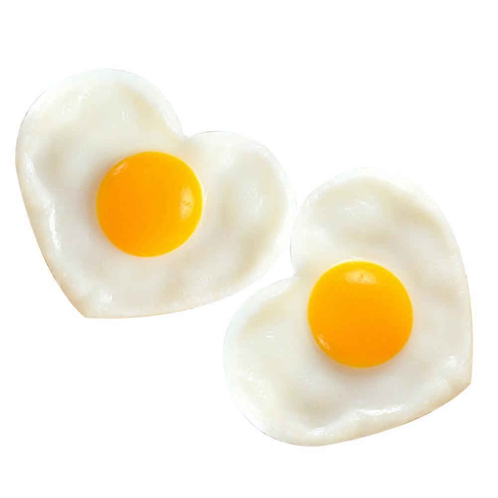 Plastic Fried Egg Fake Food Model for 2Pcs Decorative Use