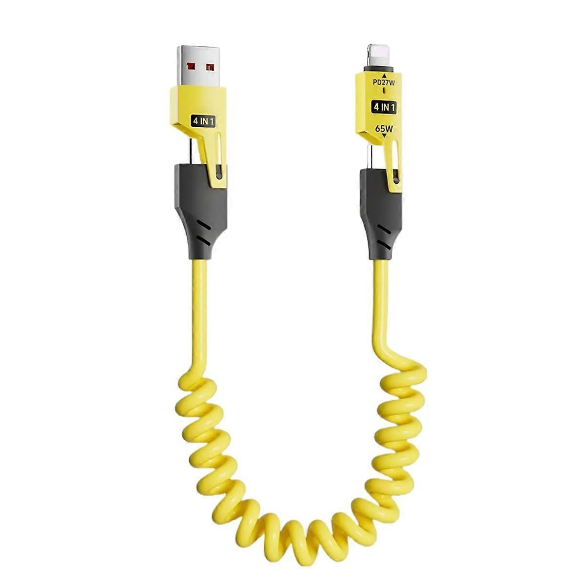 65W USB 4-in-1 Fast Charging 65W Type-C to Type-C Data Cable,A