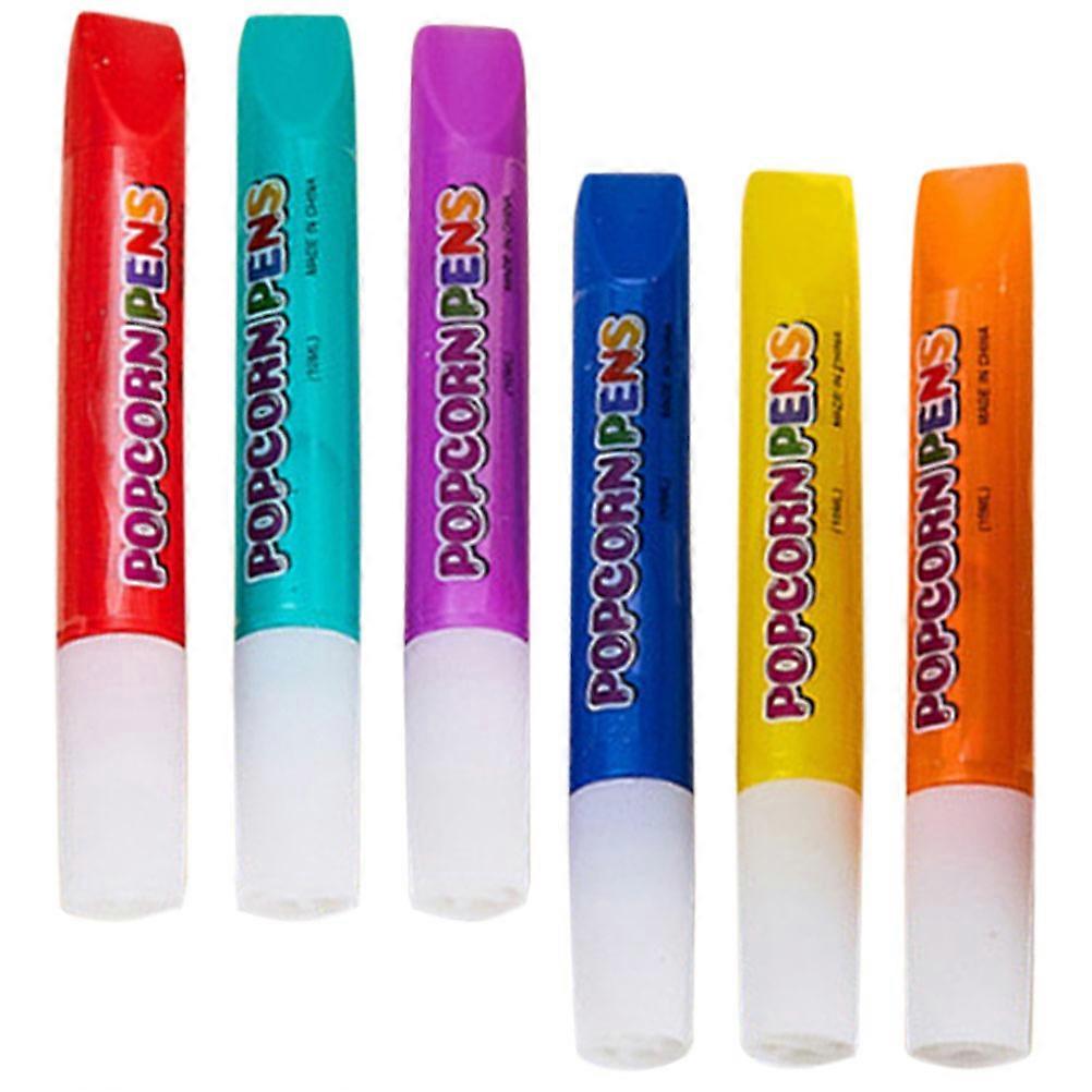 Bubble Drawing Pens DIY Popcorn Pens for Painting 6Pcs Colorful Collection
