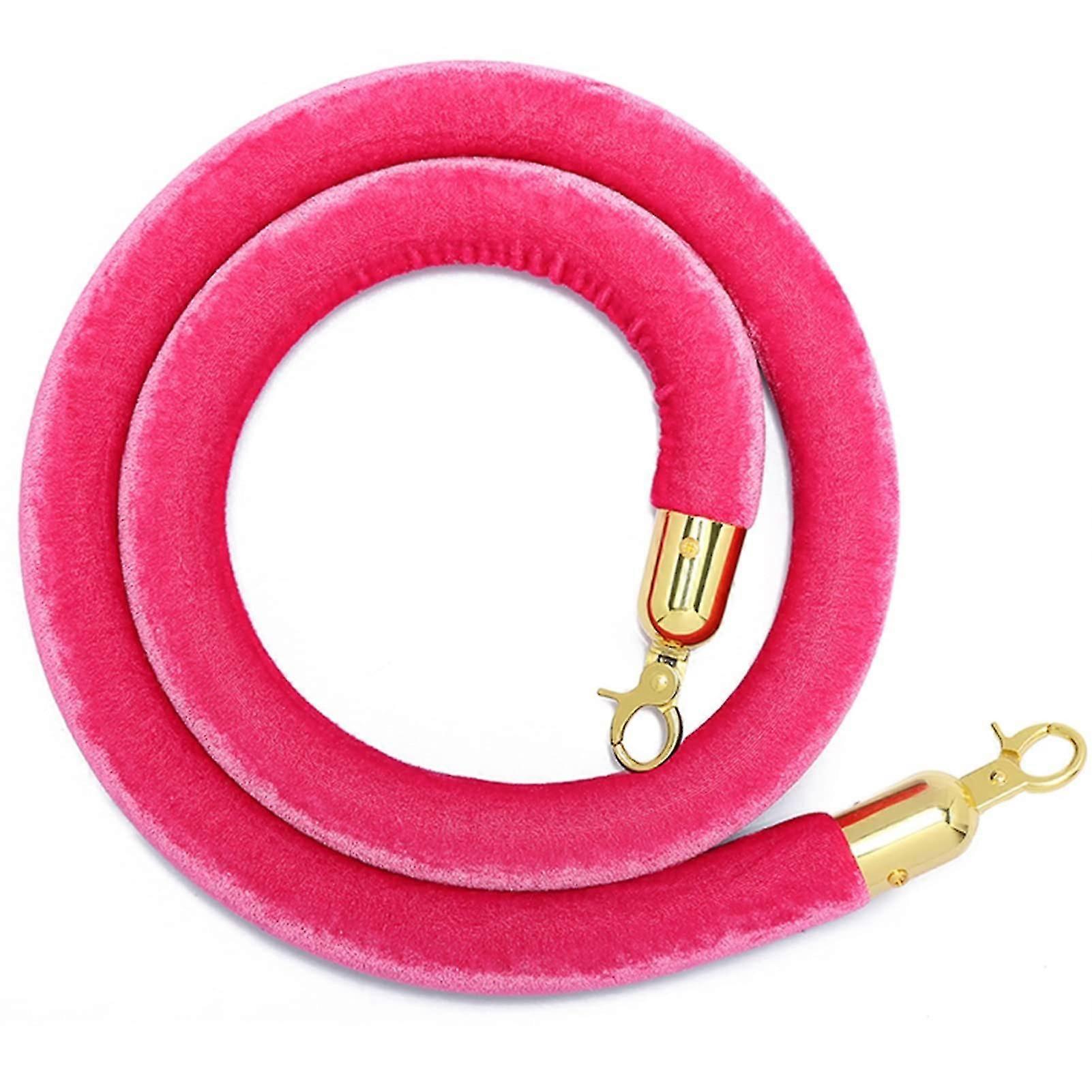 Velvet Stanchion Rope 5ft With Golden Hooks For Stanchion Posts Crowd Control Barrier, Queue Divider, Party Supplies