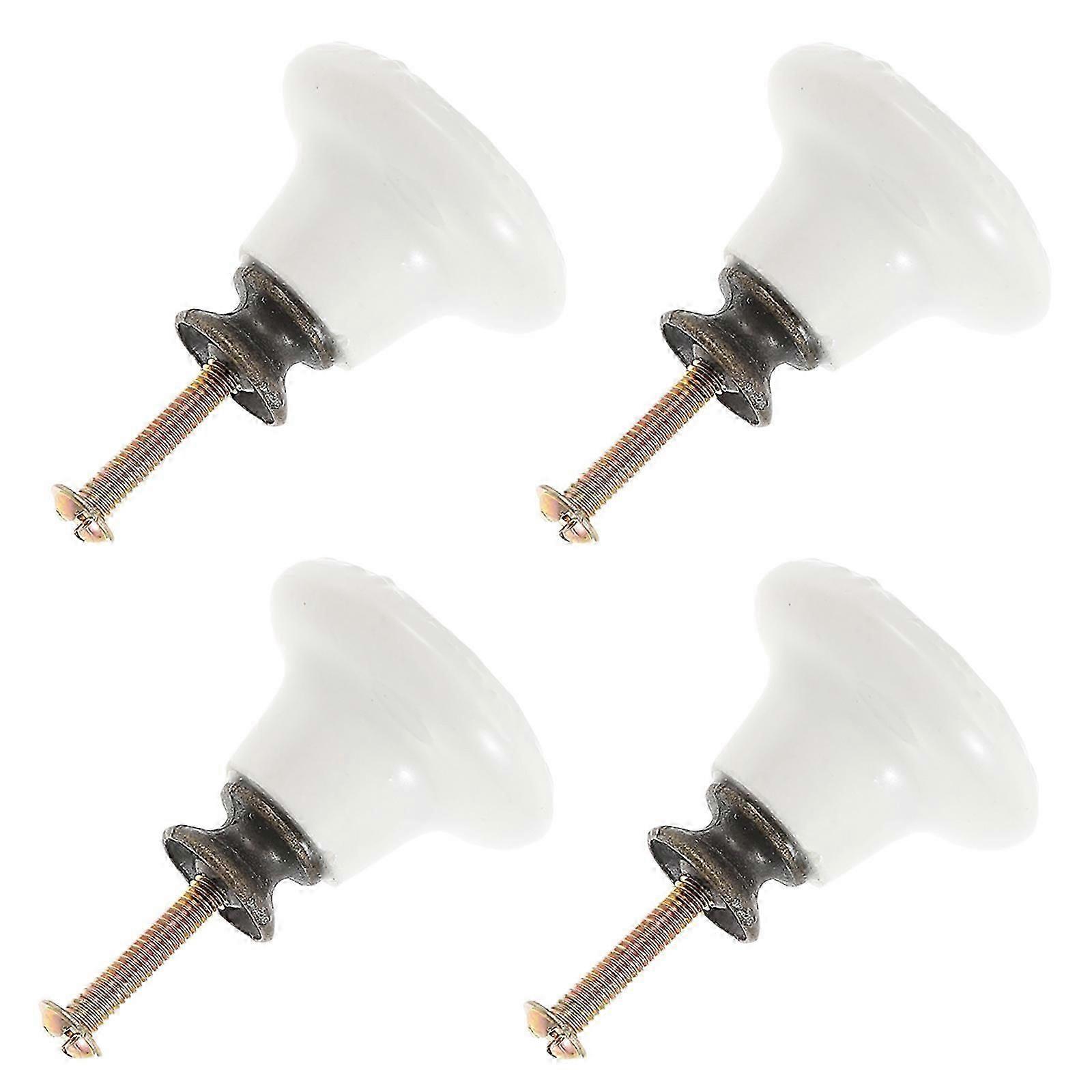 Kitchen Knobs for Cupboards Vintage Drawer Pulls Furniture Doors Round Ceramic Easy Installation 4Pcs