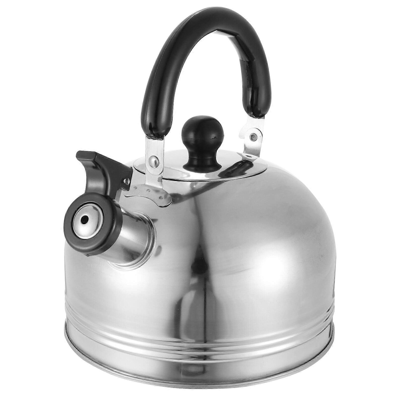 1Pc 4L Stainless Steel Whistling Teakettle Handle Kettle Rustproof Teakettle