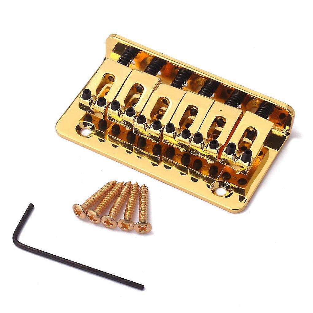 Guitar Fixed Bridge with Screws and Wrench Replacement Part Saddle Tailpiece