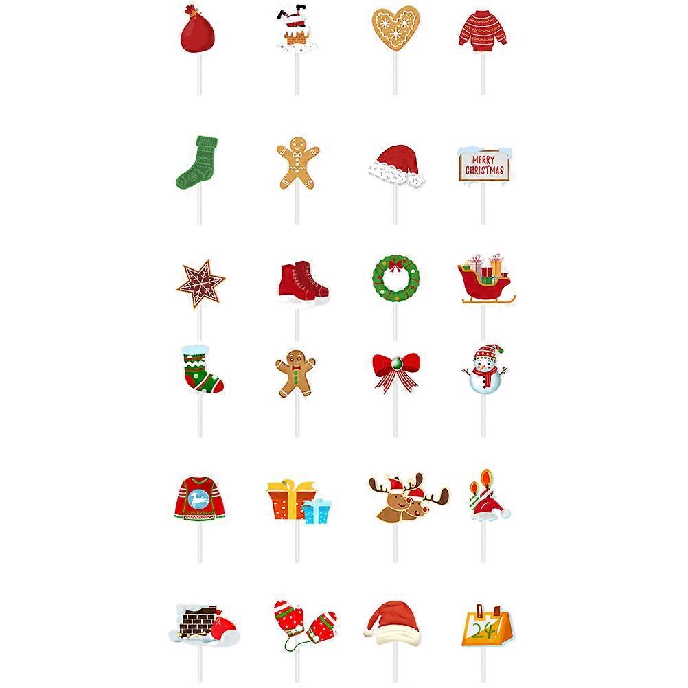 Christmas Cupcake Toppers 72 Pcs Unique Cake Decoration Assorted Color Ideal for Birthday Party and Christmas Celebration