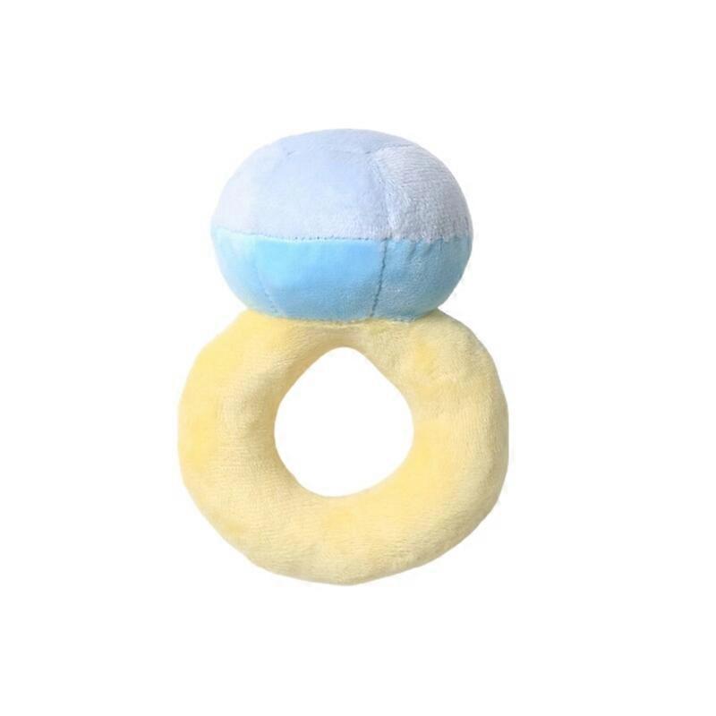 Stuffed Engagement Ring Shape Teething Chew Toy for Dog Interactive Teether
