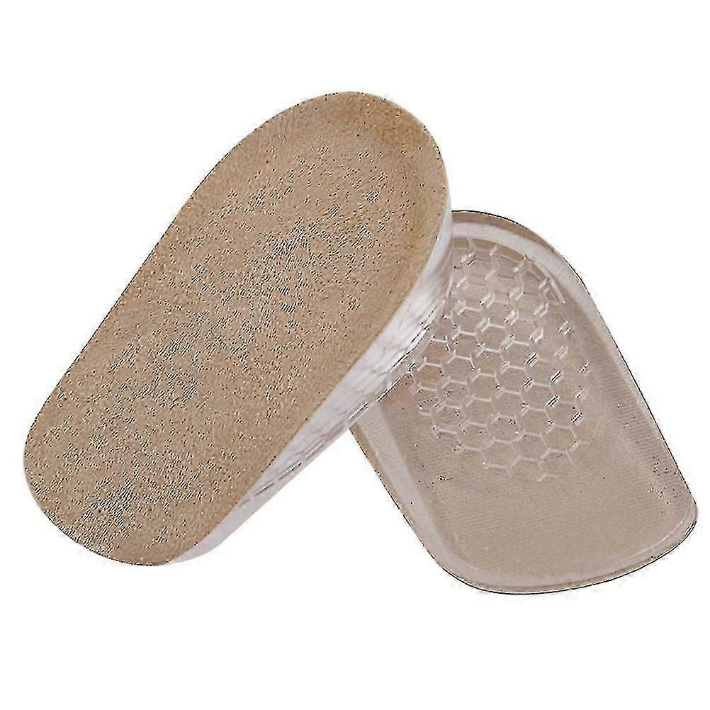 1cm Heightening Half Insole Invisibility Absorption Front Insole Shoe Pad Heelpiece Cushion Size S (Apricot)-dwdz